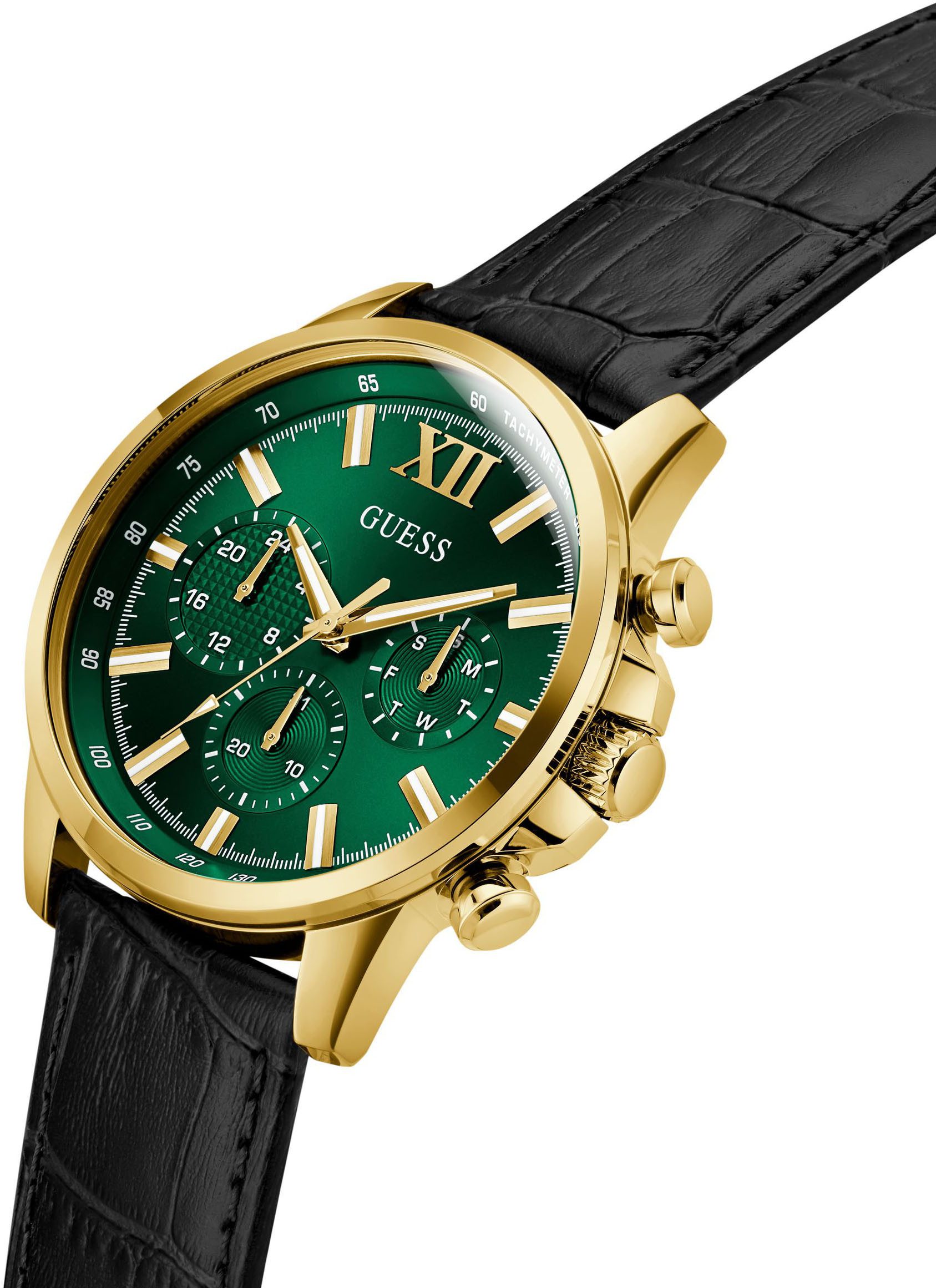 Guess Multifunctioneel horloge Walker Quartz horloge, polshorloge, herenhorloge, datum, weekdag, siliconen band