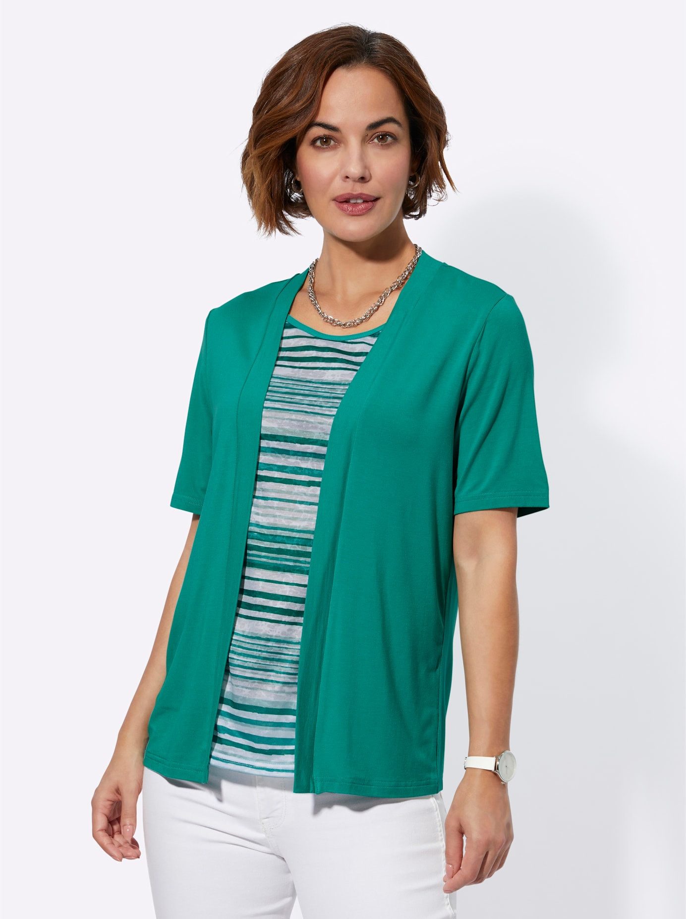 Classic Basics 2-in-1-shirt Shirt 2-in-1 (1-delig) dames 2-in-1 shirts maat 48 groen