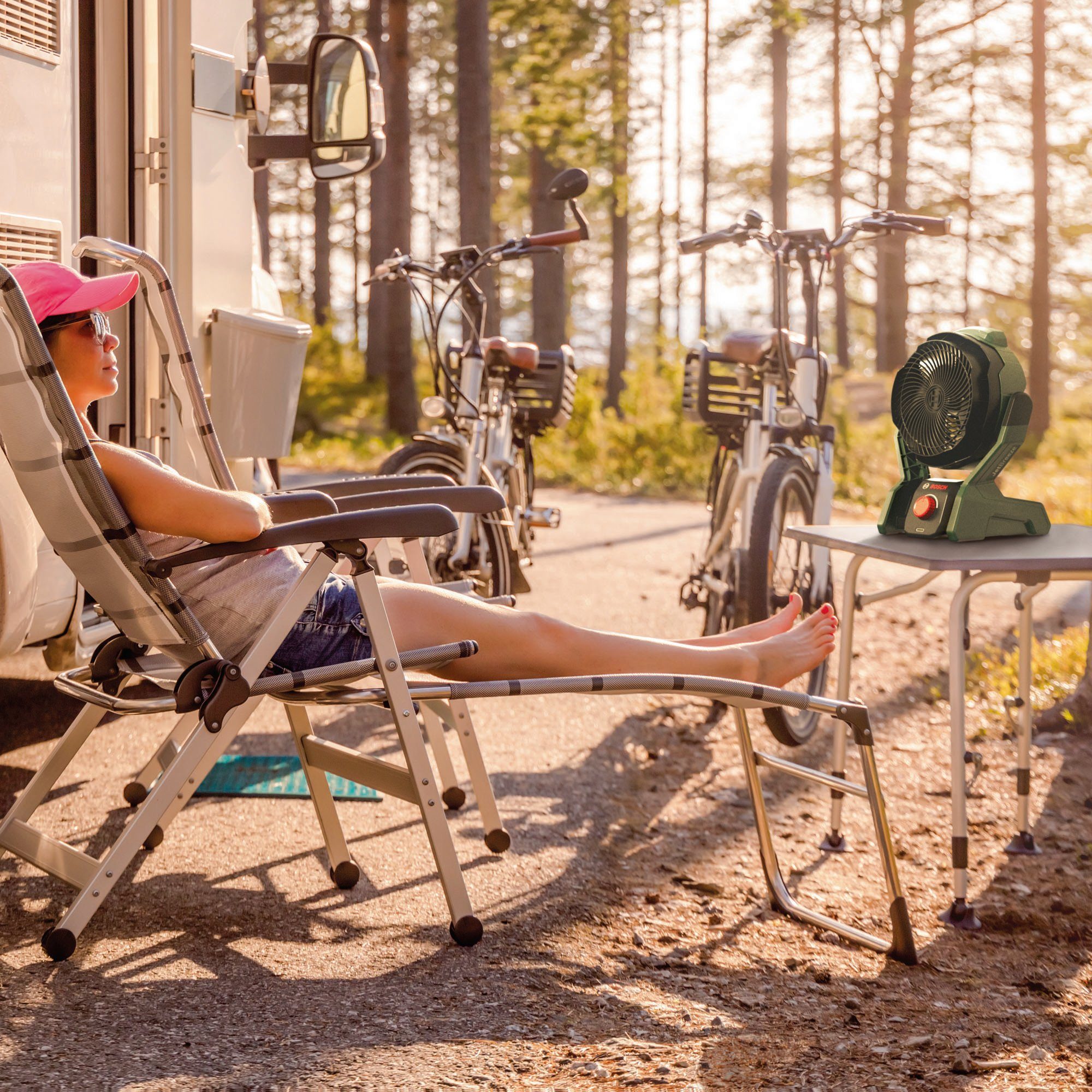 Bosch Gardentools Tafelventilator UniversalFan 18V-1000 stil bedrijfsgeruis, zonder accu en oplader
