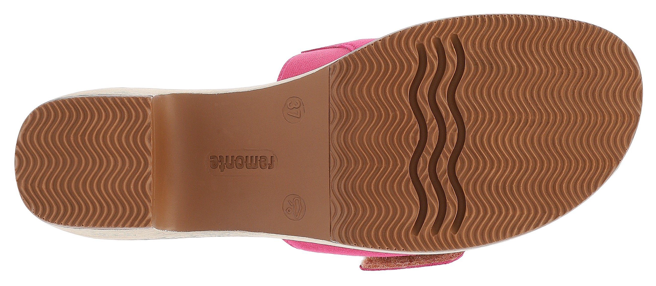 Remonte Slippers ELLE-Collection blokhak, zomerschoen, slippers, decoratieve gesp, elle-collectie