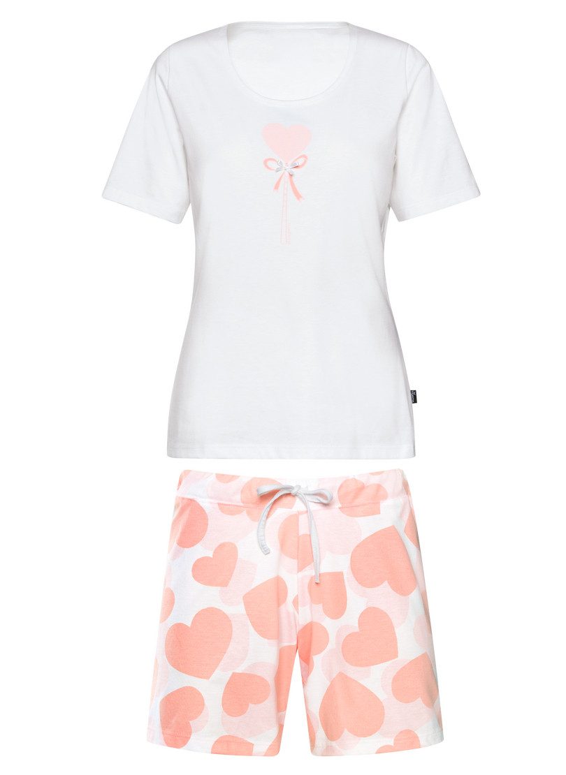 Trigema Pyjama TRIGEMA korte pyjama in schattig hartjes-design (1-delig)