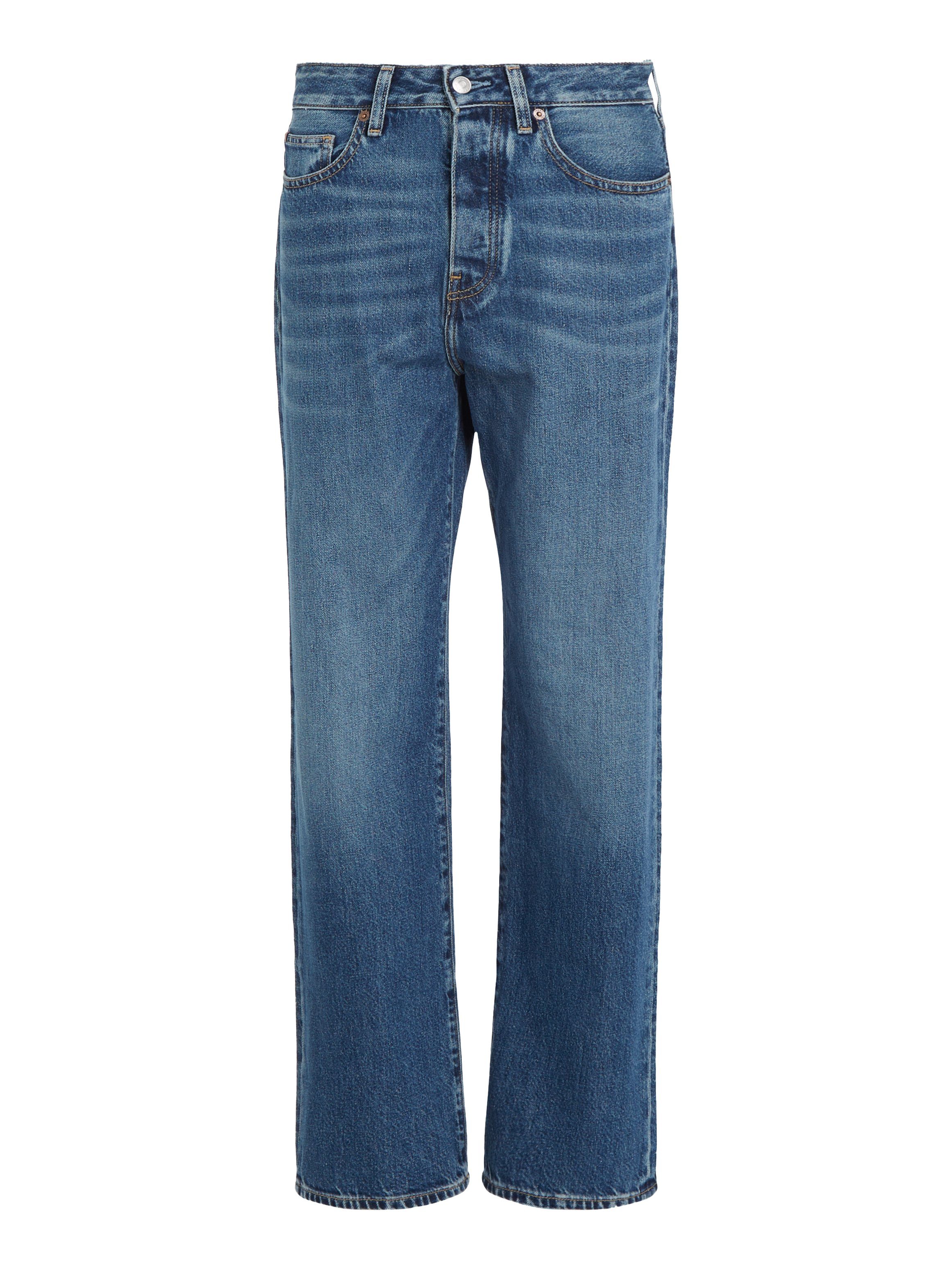Tommy Hilfiger Straight jeans LOOSE STRAIGHT RW KLO met lederen logo patch