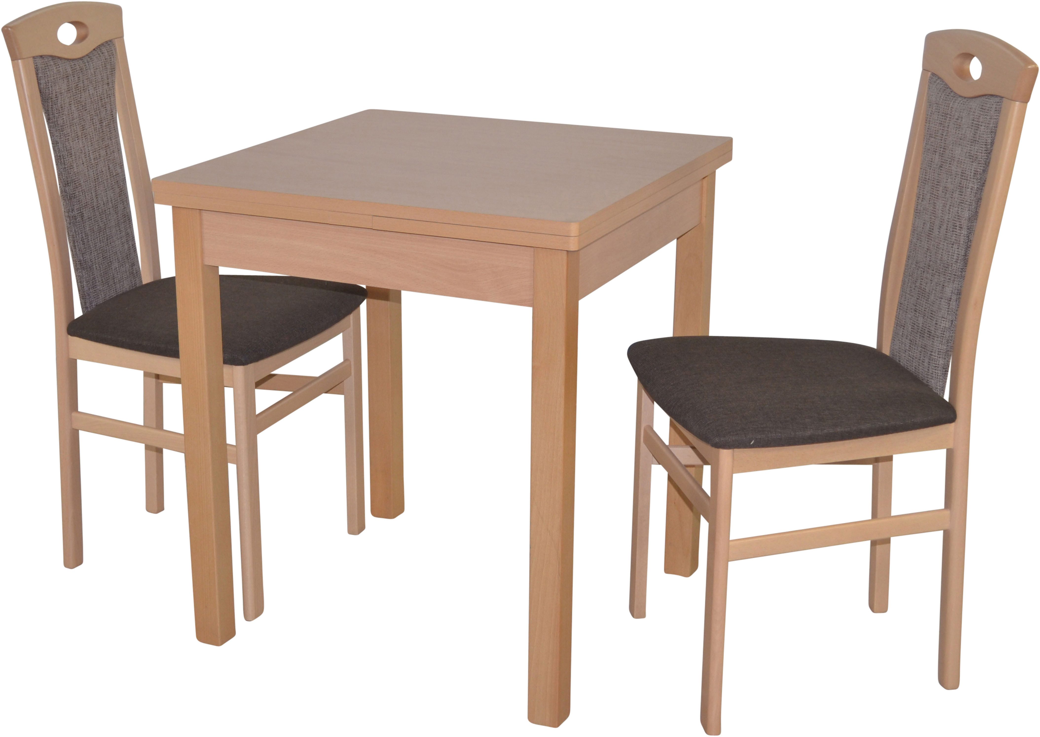 HOFMANN LIVING AND MORE Eethoek 3-delig eethoek Stoelen voorgemonteerd (voordeelset, 3-delig) eethoeken bruin