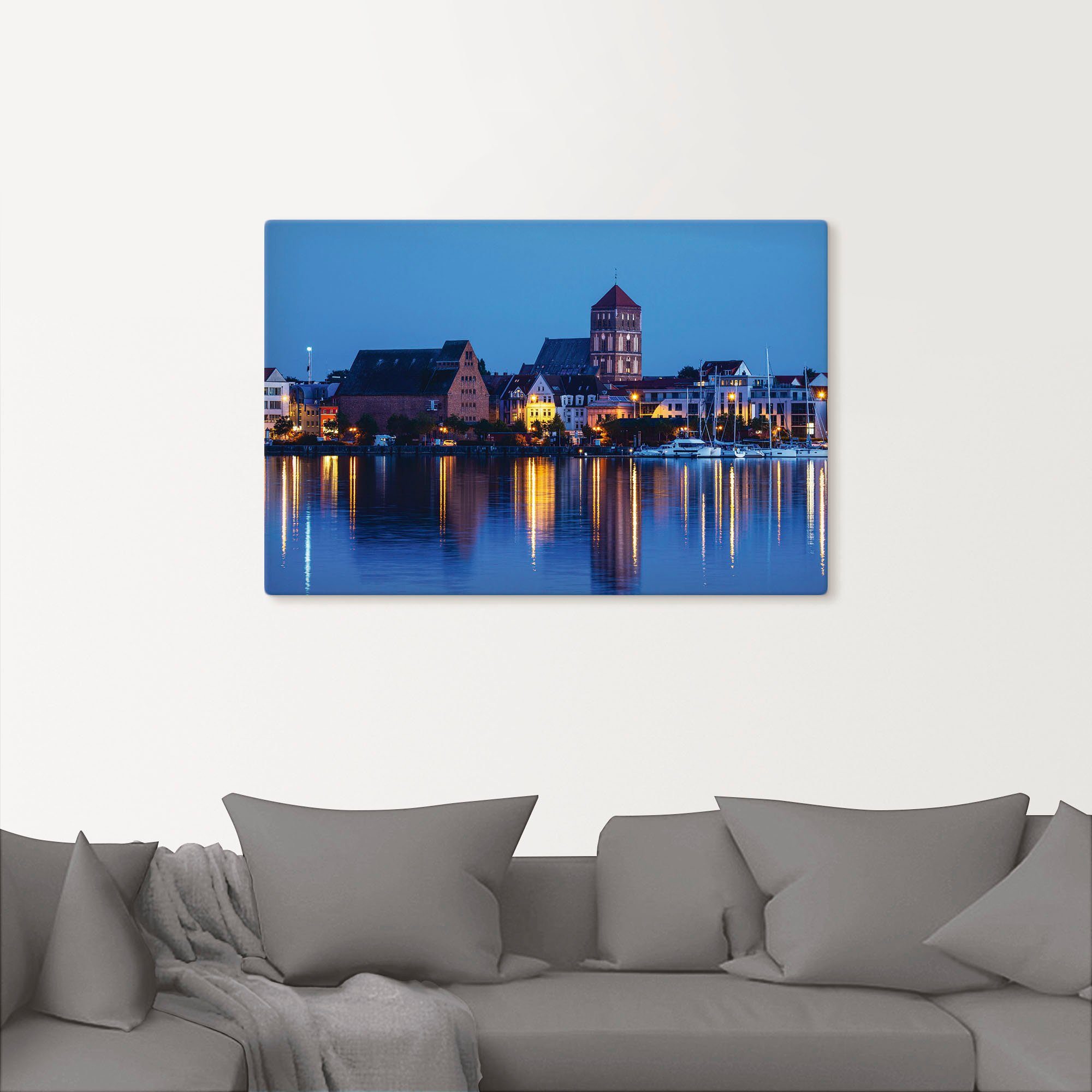 Artland Artprint Blick über Warnow auf Rostock II in vele afmetingen & productsoorten - artprint van aluminium / artprint voor buiten, artprint op linnen, poster, muursticker / wan