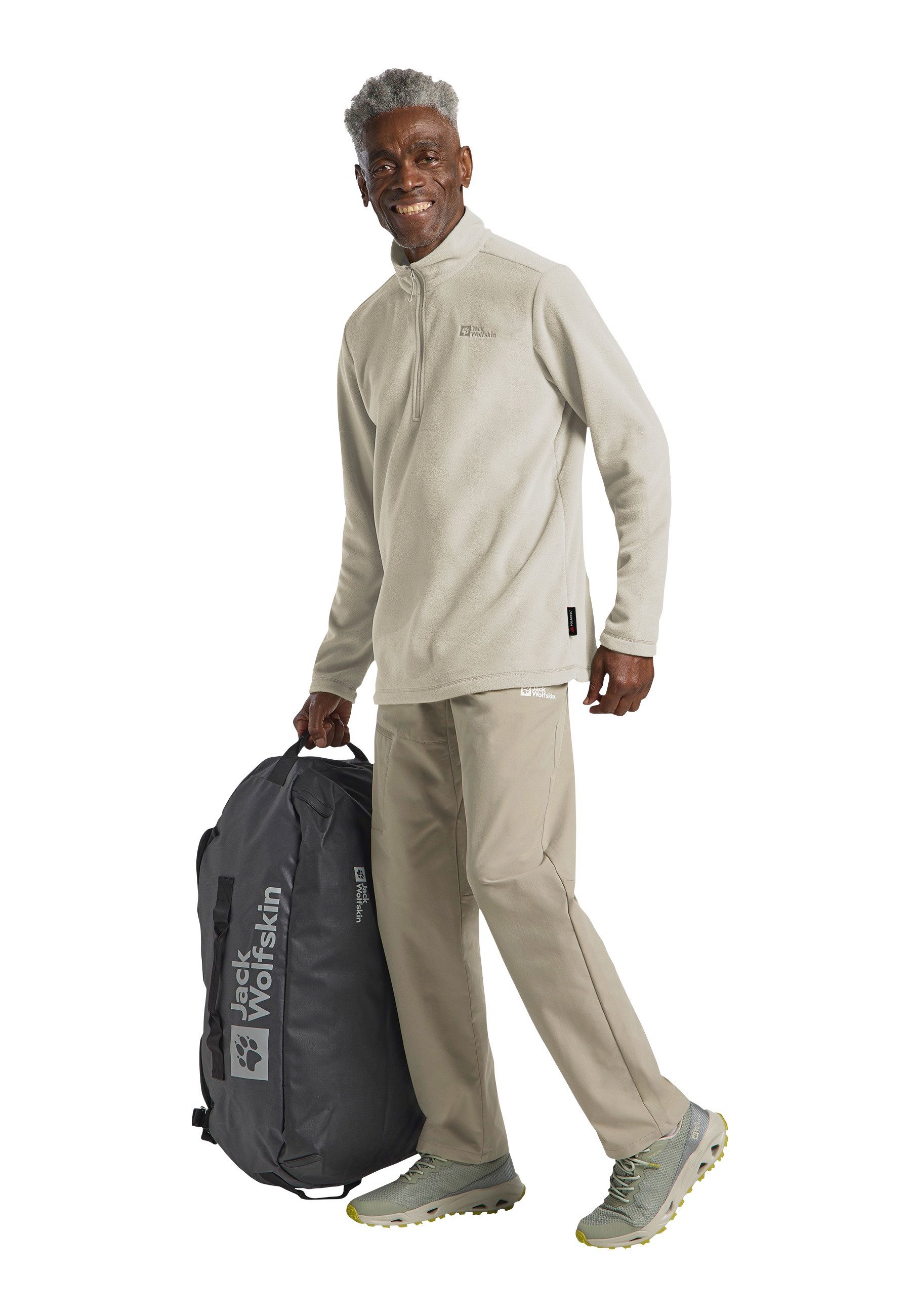 Jack Wolfskin Fleecetrui TAUNUS HZ M van gerecycled polyester, ademend