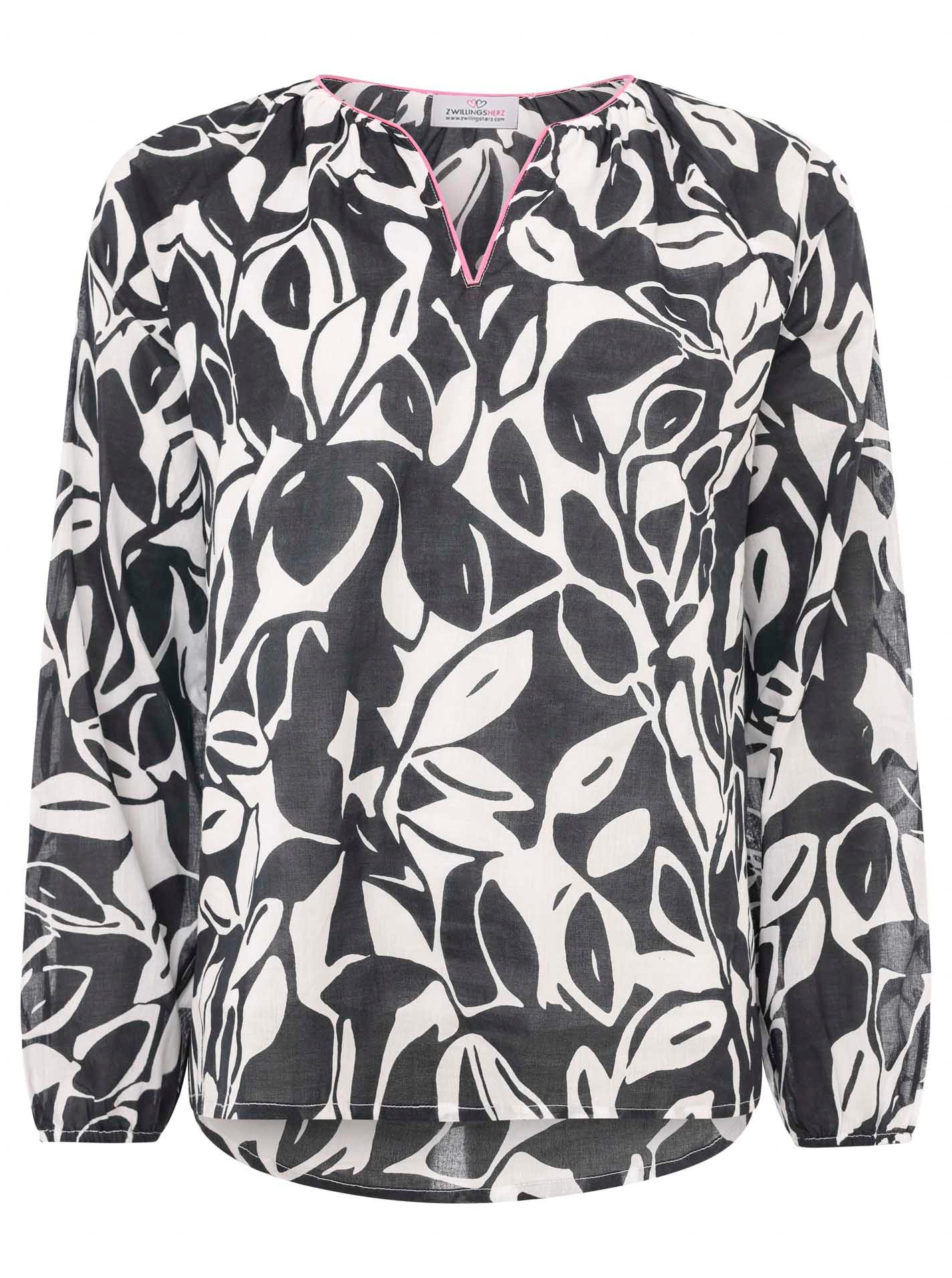 Zwillingsherz Shirtblouse Bladeren Tweekleurig