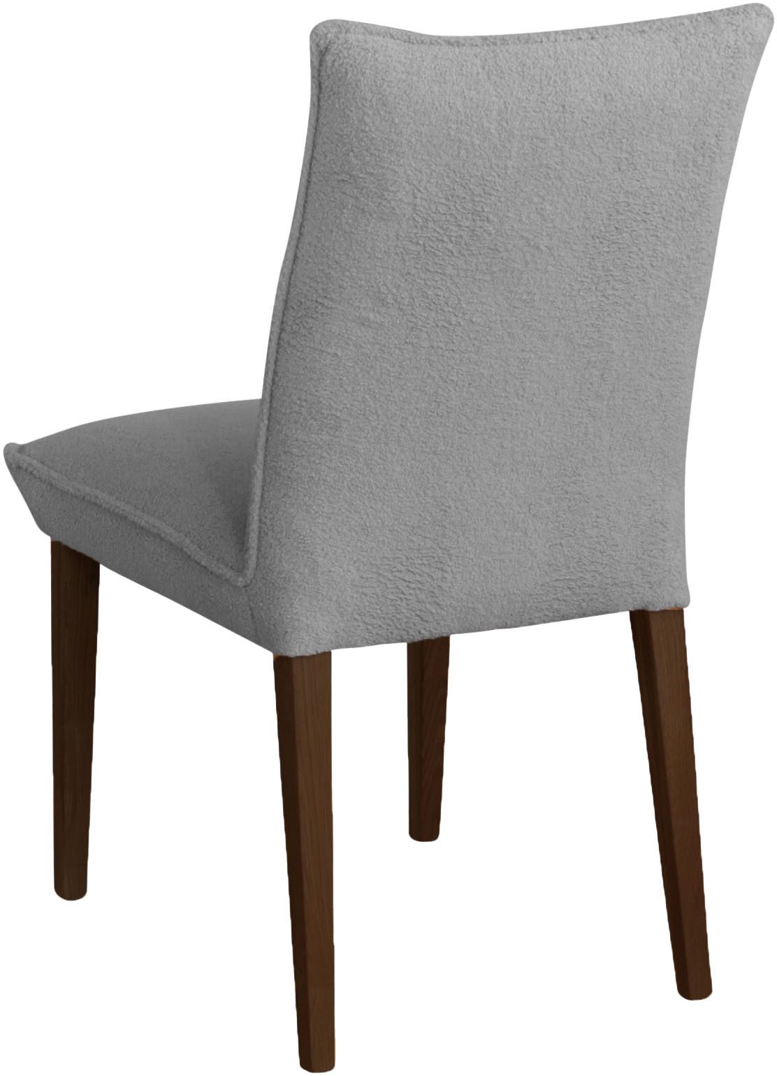 Home affaire Stoel met 4 poten Atena Frame van massief beukenhout, bekleding teddy-look (set)