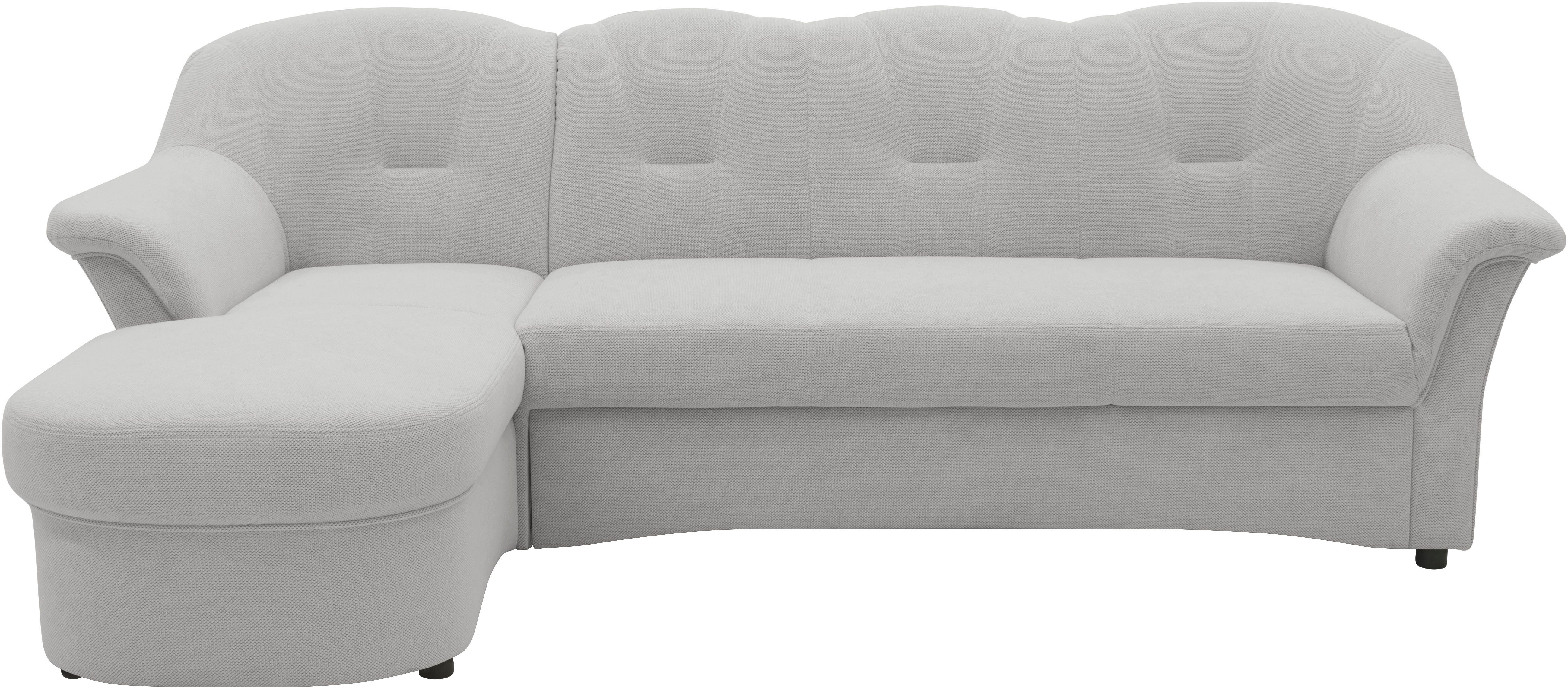 DOMO collection Hoekbank Flores slaapbank, B/D/H: 233/142/86 cm, L-vorm naar keuze met slaapfunctie, naar keuze met binnenvering, ook in leer