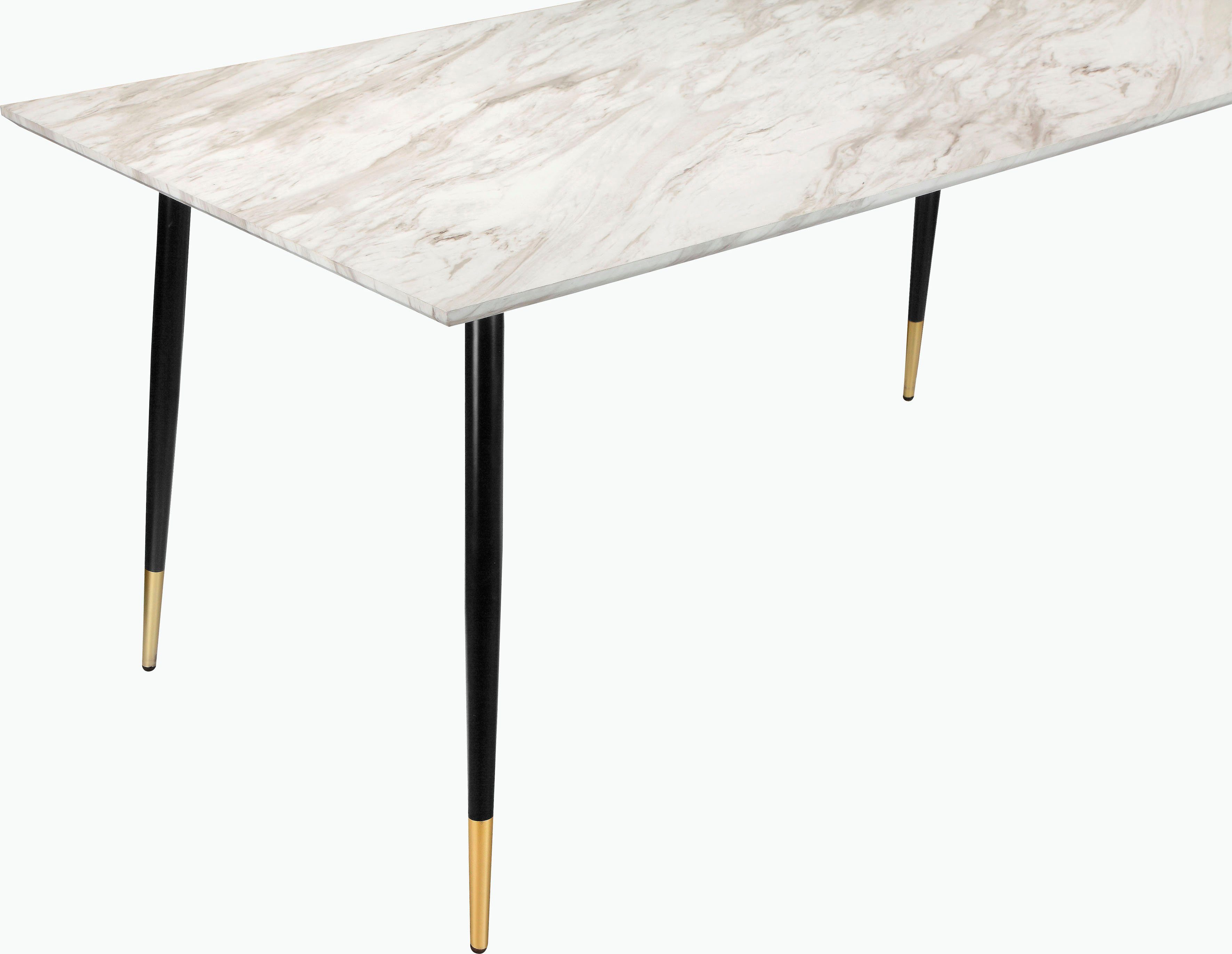 Leonique Eethoek Eadwine, TOPSELLER! Tafel plus 4 stoelen, zitgroep bestaande uit eettafel 160 cm en 4 eetkamerstoelen, gestoffeerde stoelen (set, 5-delig)