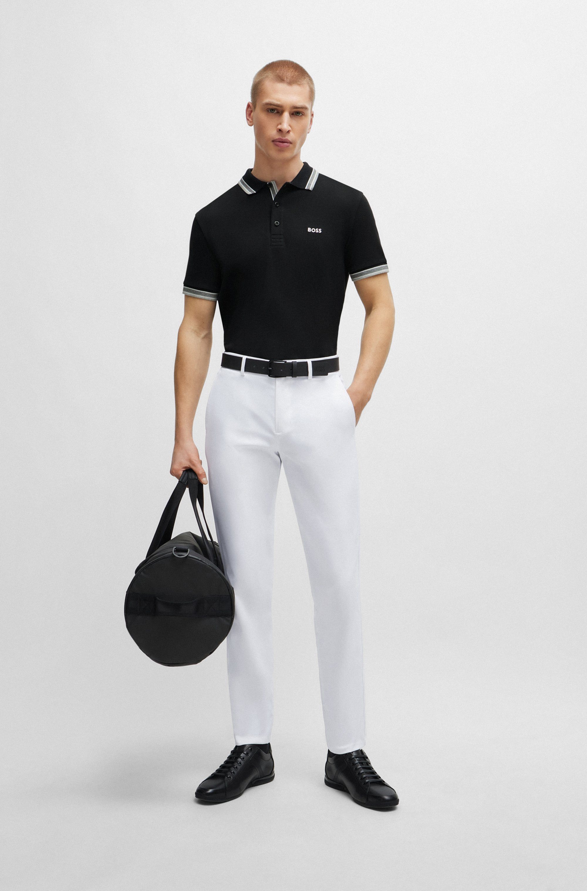 BOSS GREEN Poloshirt PADDY met contrasterende strepen aan de kraag