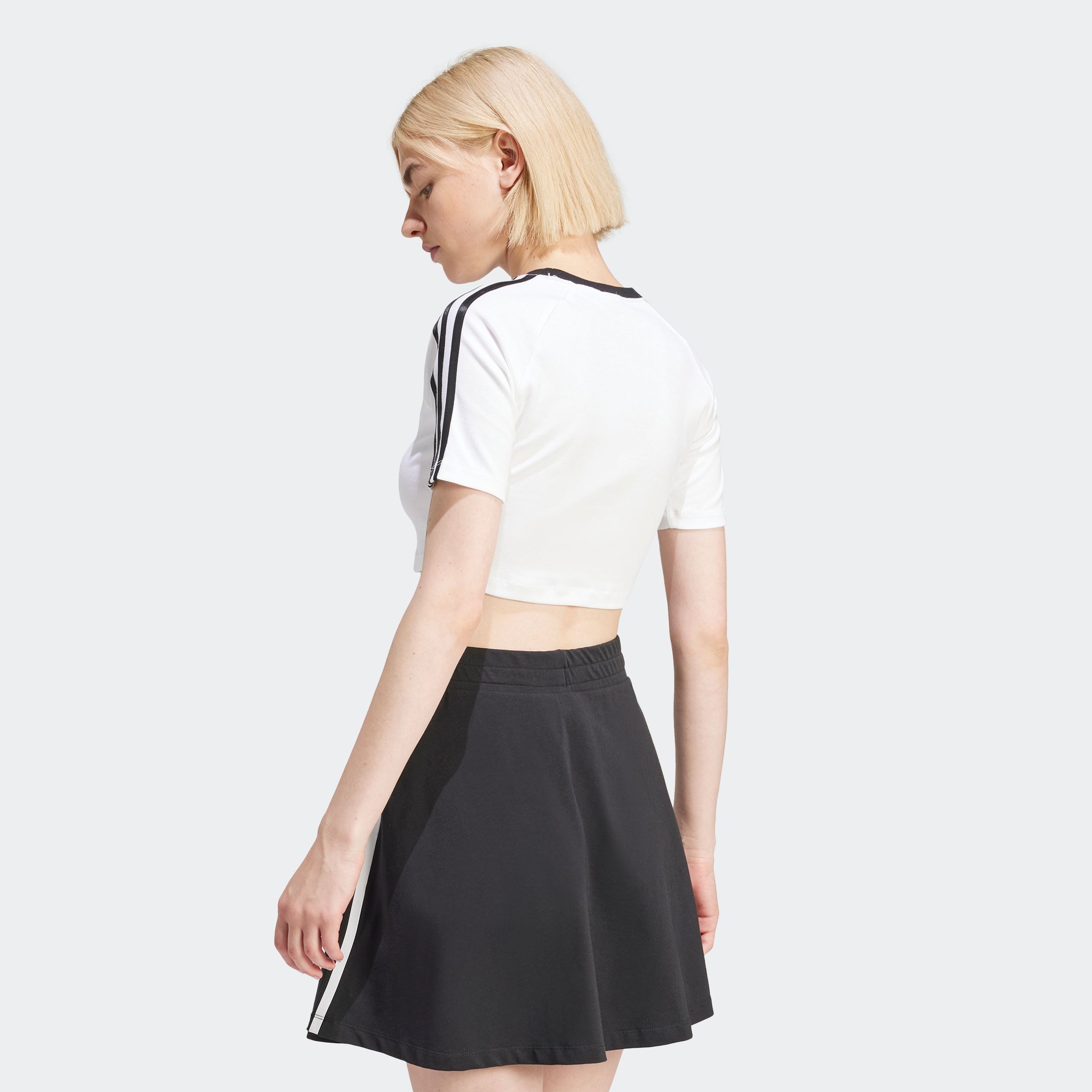 adidas Originals T-shirt 3 S BABY TEE Cropped drie-strepen shirt