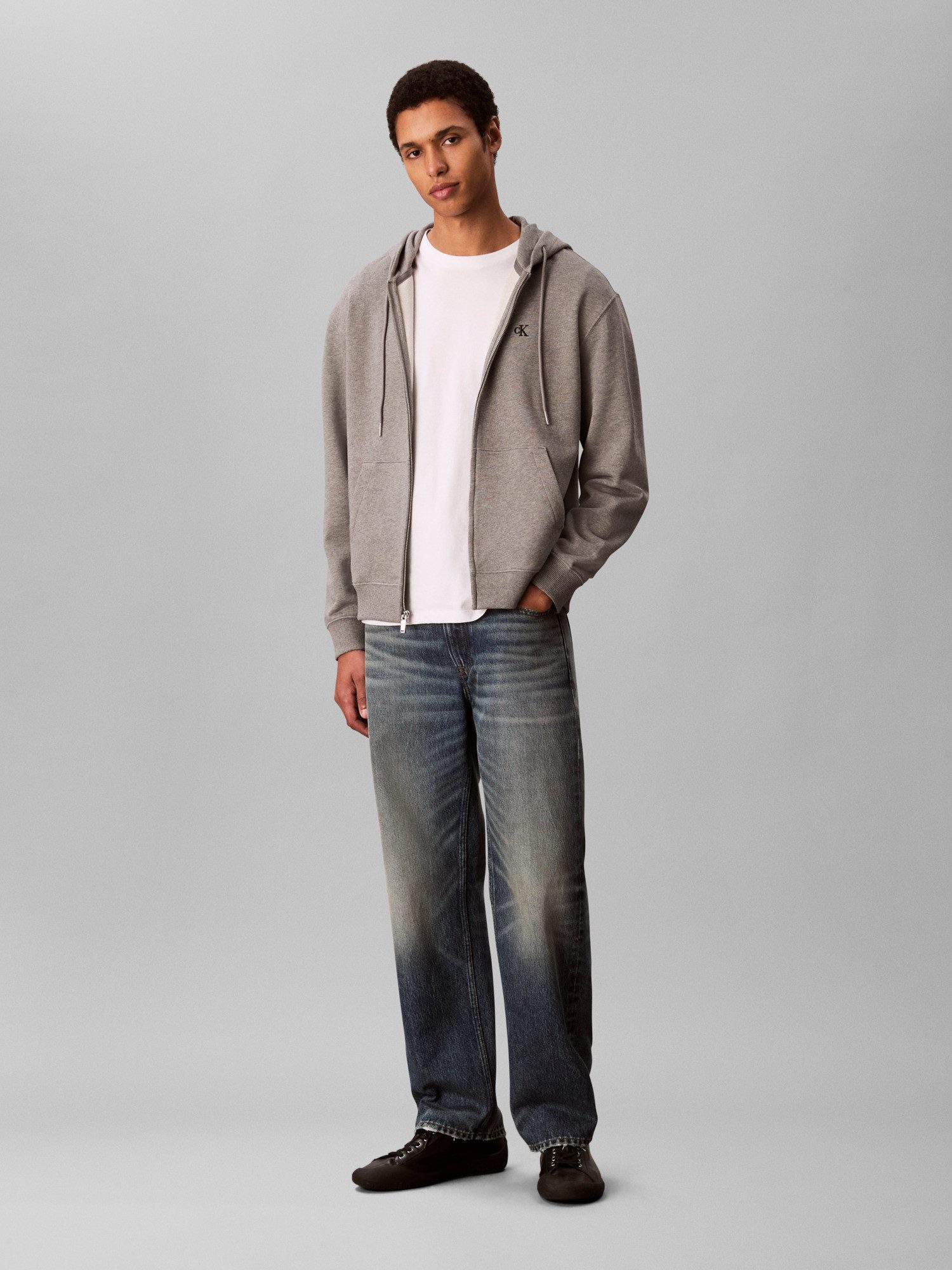 Calvin Klein Hoodie LS EU 350TERRY MONOGRAM FZ HOODI