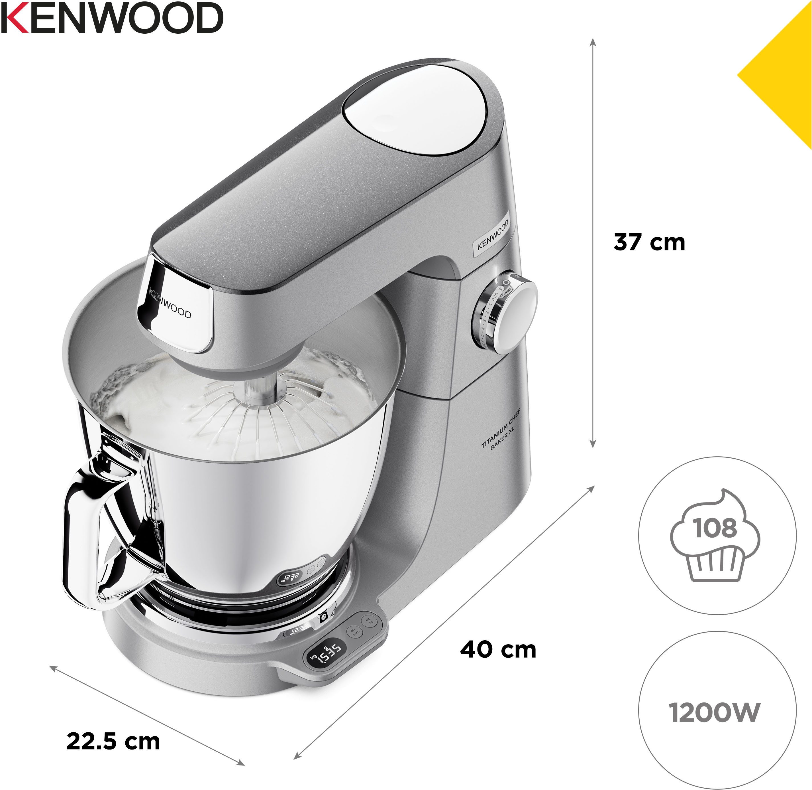 KENWOOD Keukenmachine Titanium Chef Baker XL KVL85.224SI i