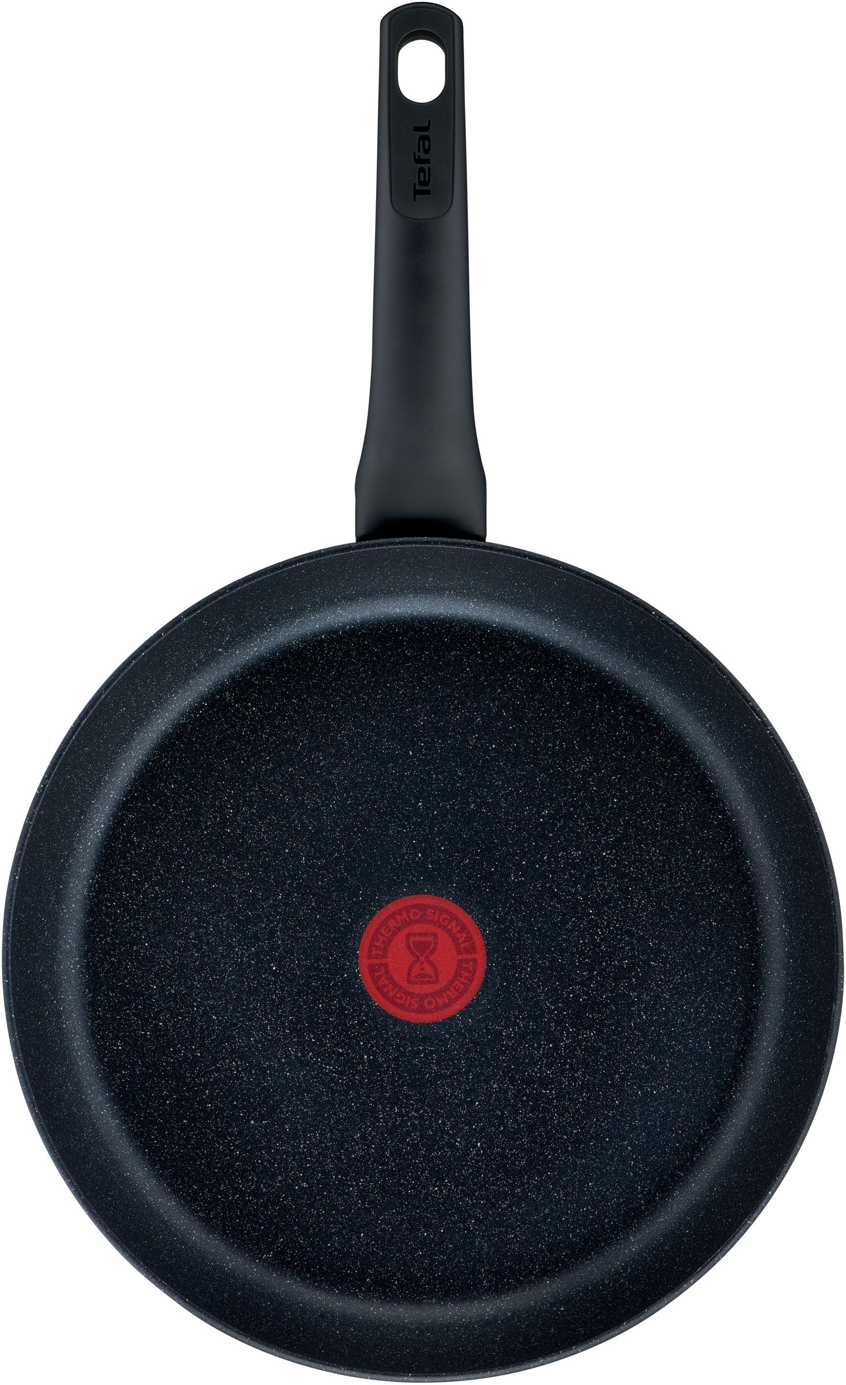 Tefal Pannenset Black stone Aluminium, Mineralia anti-aanbak, thermo-signaal, voor alle kookplaten, inductie (set, 2-delig)