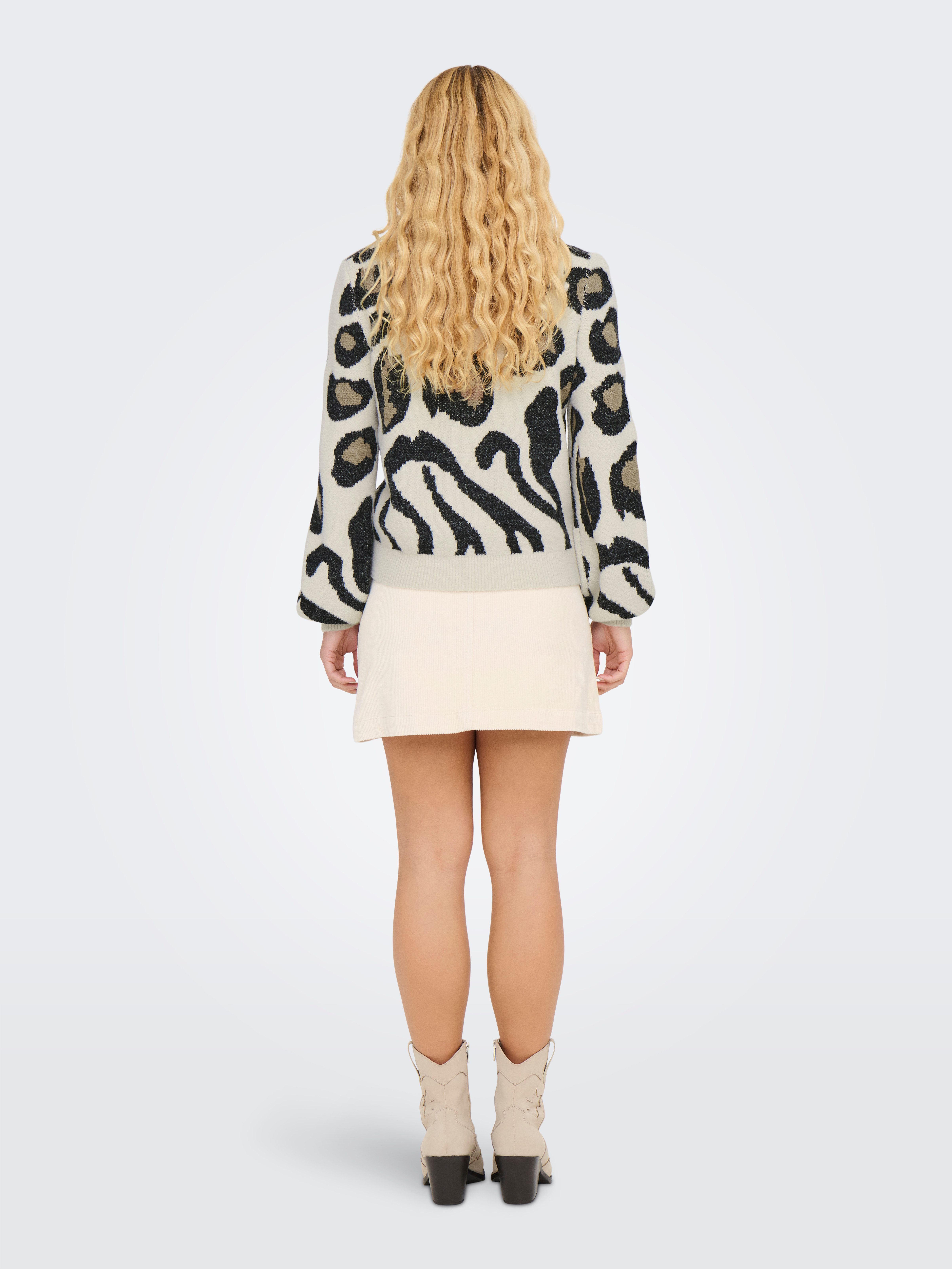 JDY Gebreide trui LORRAINE ANIMAL L S PULLOVER KNT NOOS