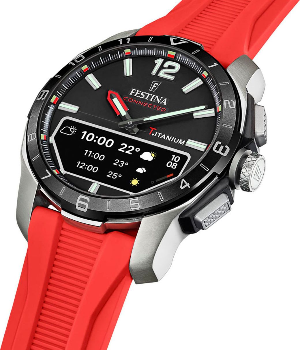 Festina Smartwatch Connected D Quartzhorloge, horloge, herrenuur, stappenteller, wereldtijd, stopwatchfunctie