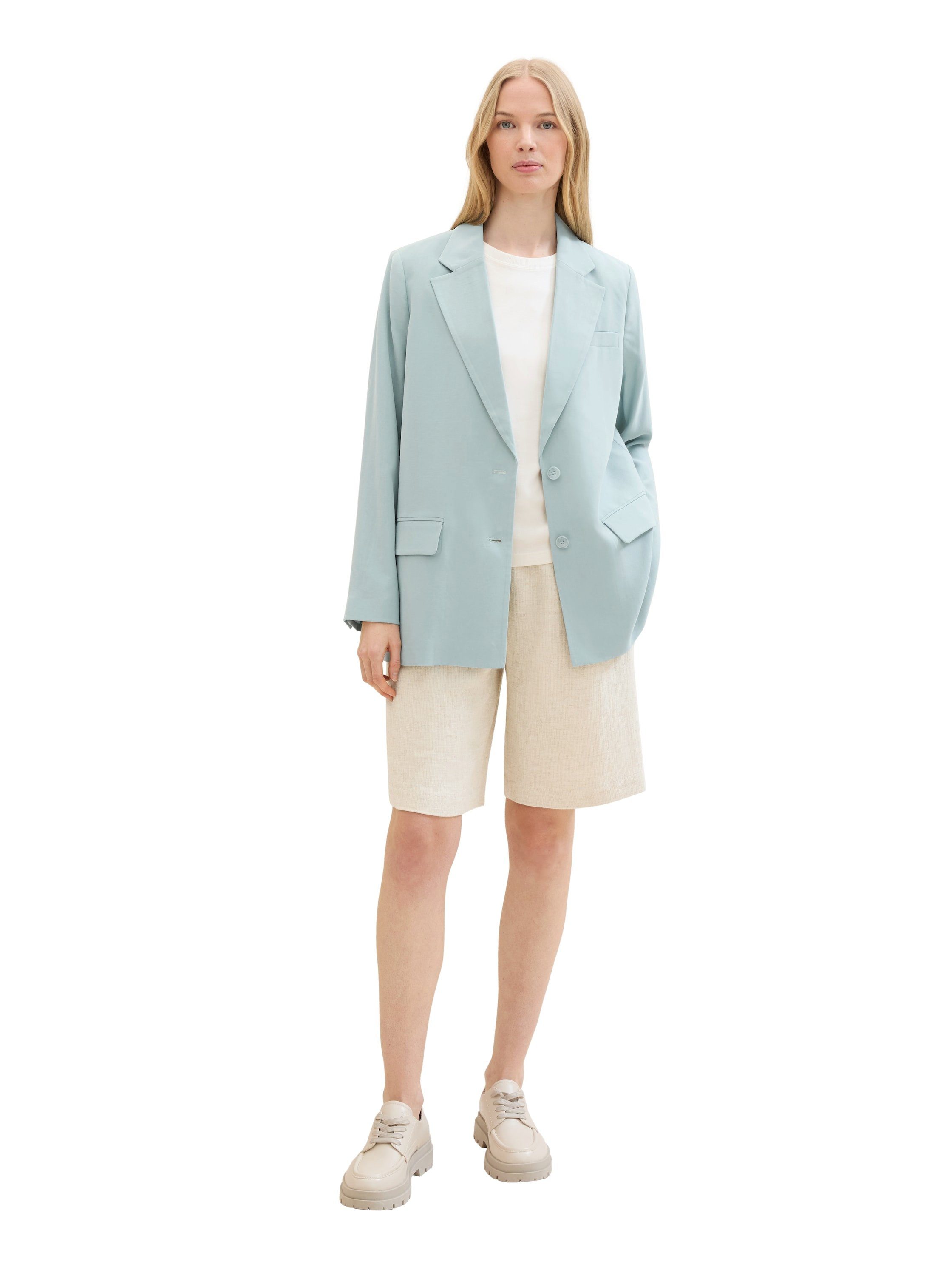Tom Tailor Lange blazer met klepzakken