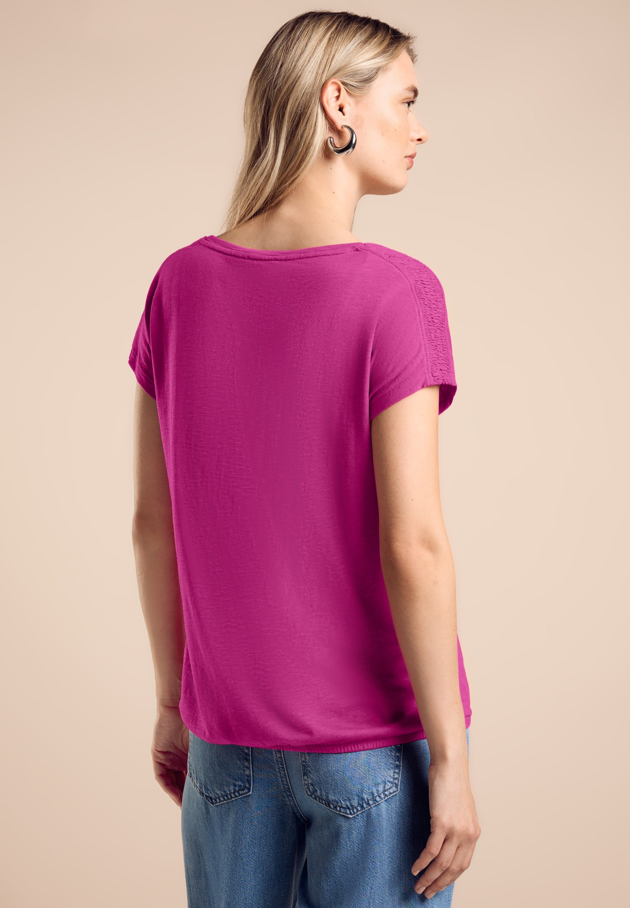 STREET ONE Shirttop met smock-detail