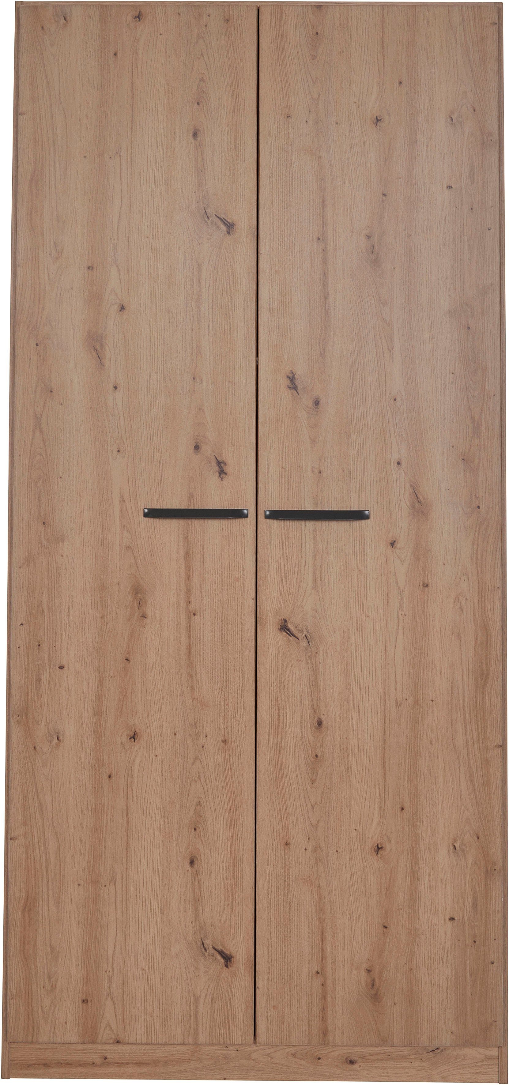 Draaideurkast Kledingkast VANDOR in drie breedtes, hoogte 197 cm, grepen in grijs metallic made in germany