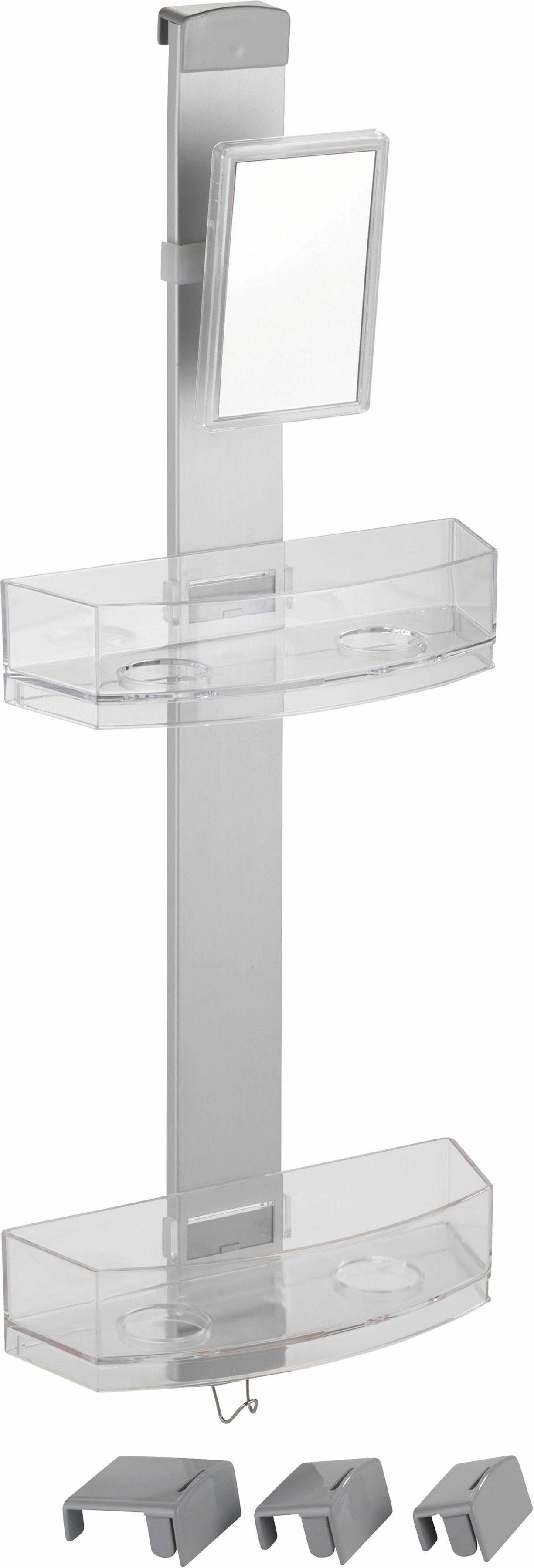 WENKO Doucherekje Premium rekken & planken maat 25x10x71 cm zilver(kleur)