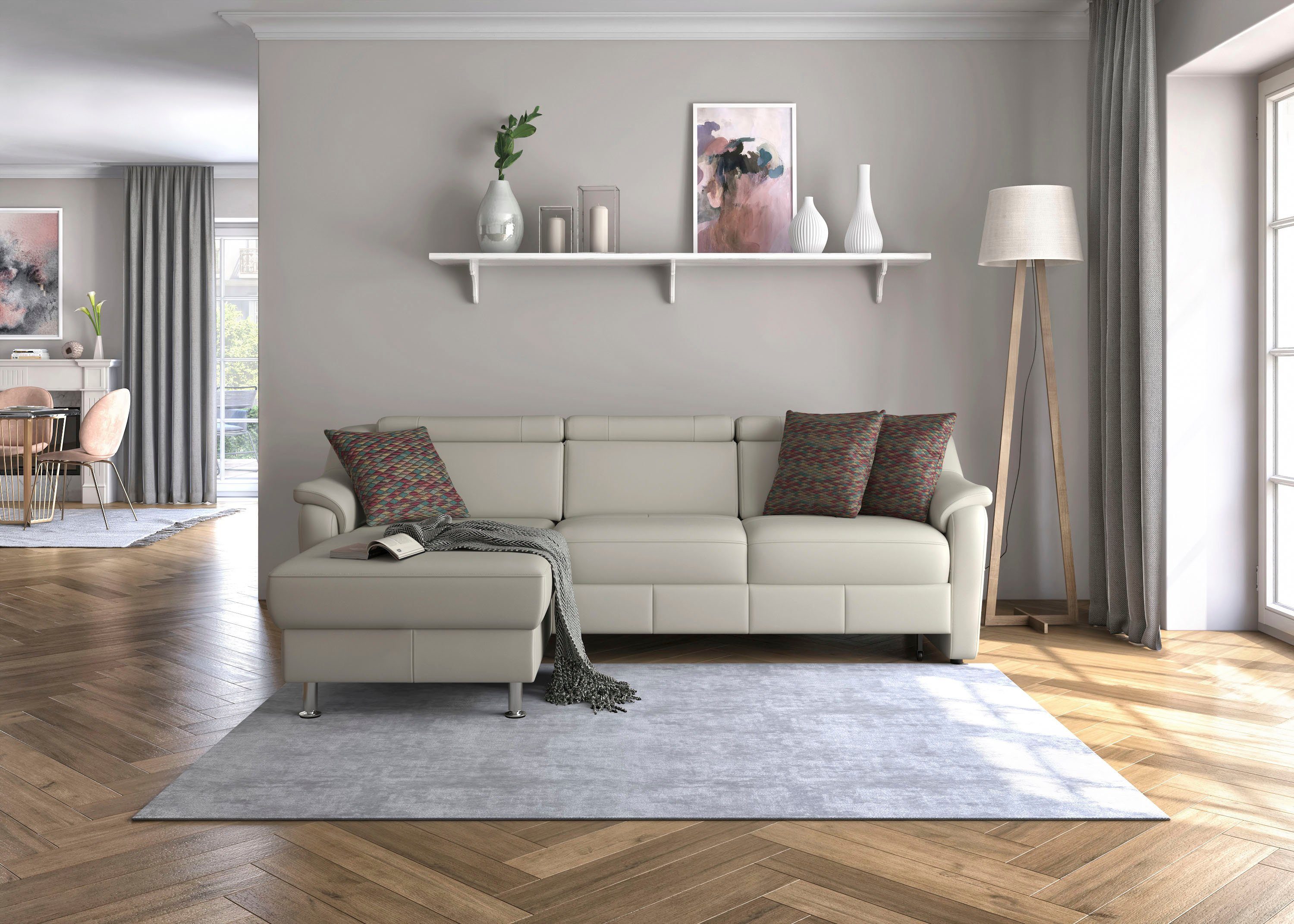 sit&more Hoekbank Freetown L-vorm met verstelbare hoofdsteun en comfortabele binnenvering