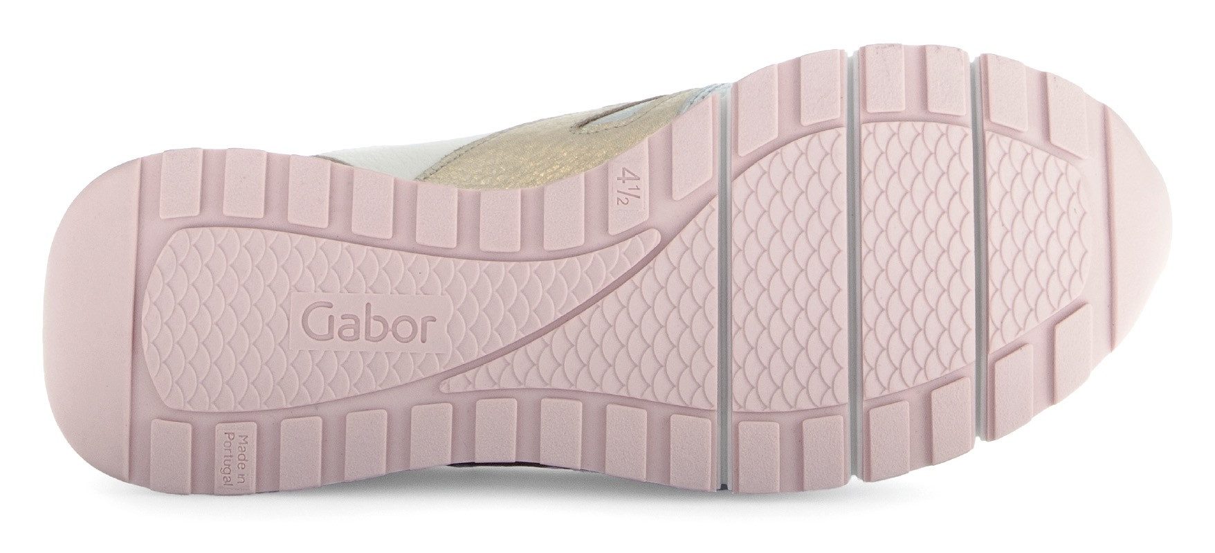 Gabor Sneakers met sleehak Florence , vrijetijdsschoen, lage schoen, veterschoen, contrastafwerking, breedte g (=breed)