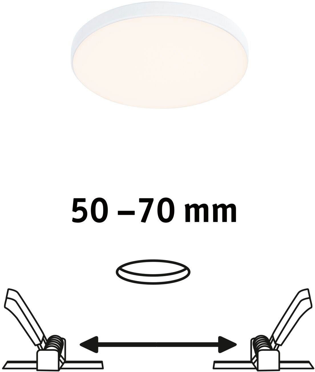 Paulmann Ledinbouwlamp VariFit LED Inbouwpaneel Veluna Edge IP44 rond 90mm 450lm 3000K Wit (1 stuk)