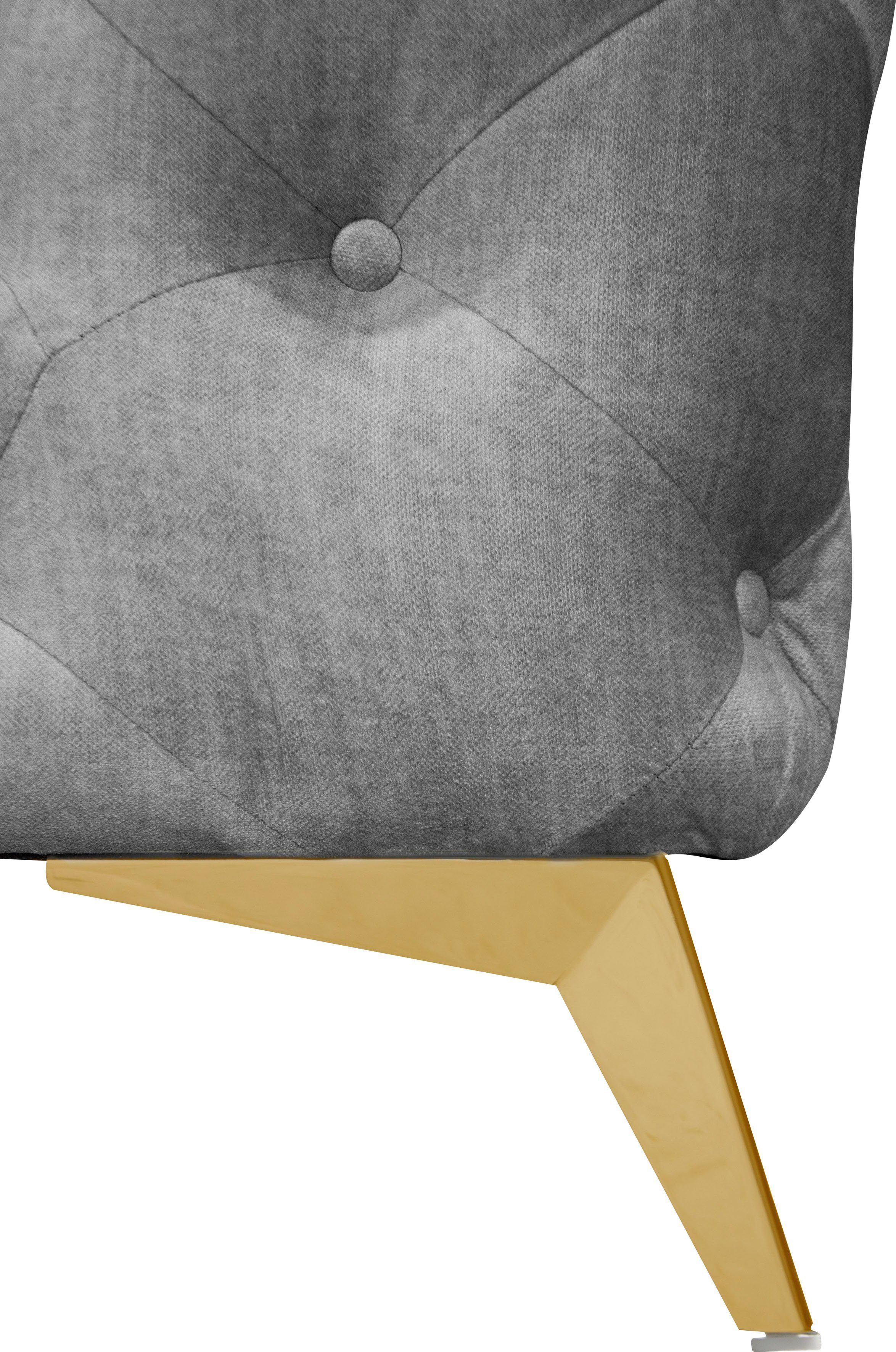 Leonique Chesterfield-bank Glynis L-vorm luxueuze capitonnage, moderne chesterfield look, kleur van de poten ter keuze