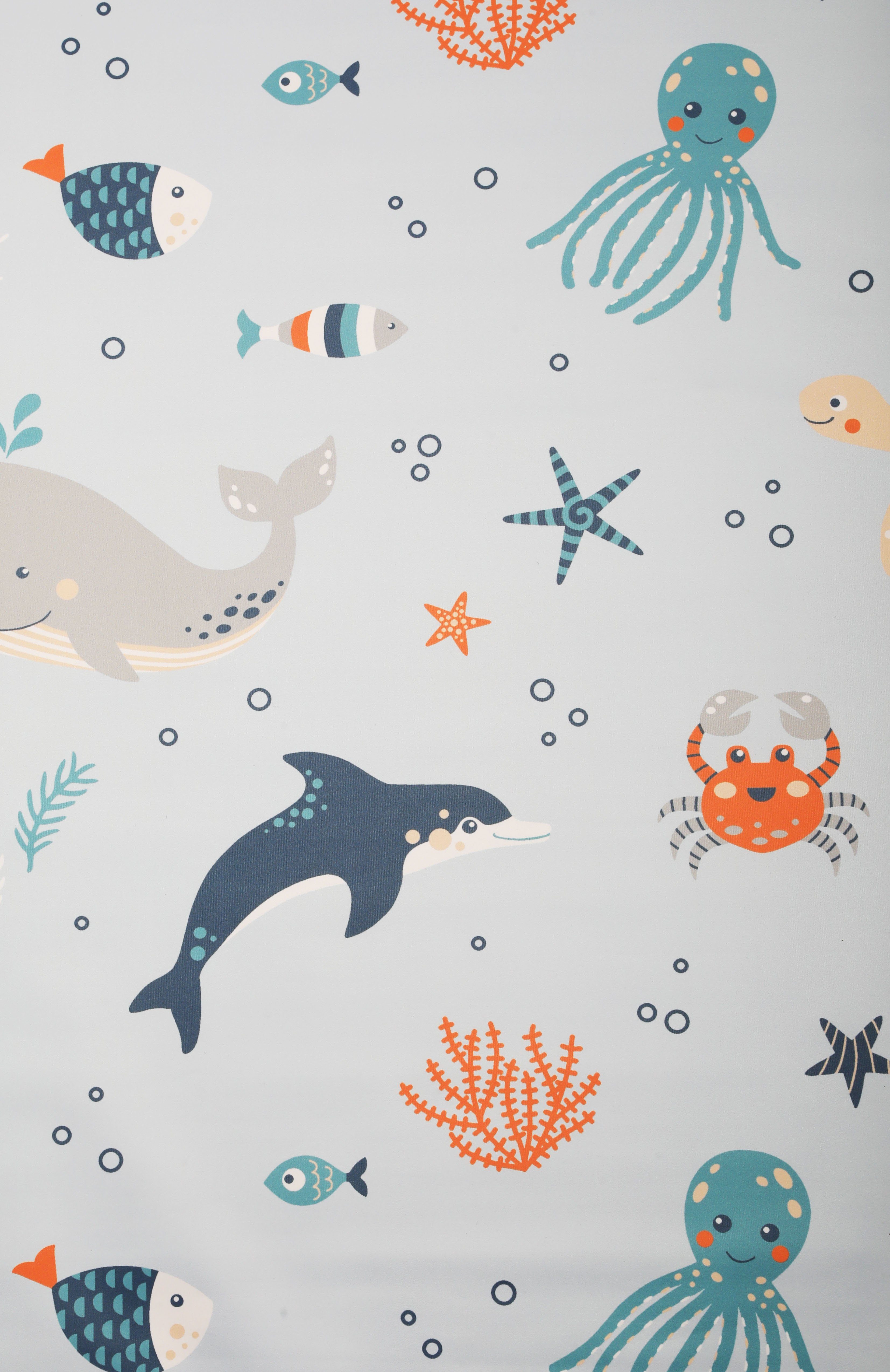 Lüttenhütt Verduisterend rolgordijn Ocean Standaardmaat, Klemmfix, zee, dieren, kindergordijn (1 stuk)