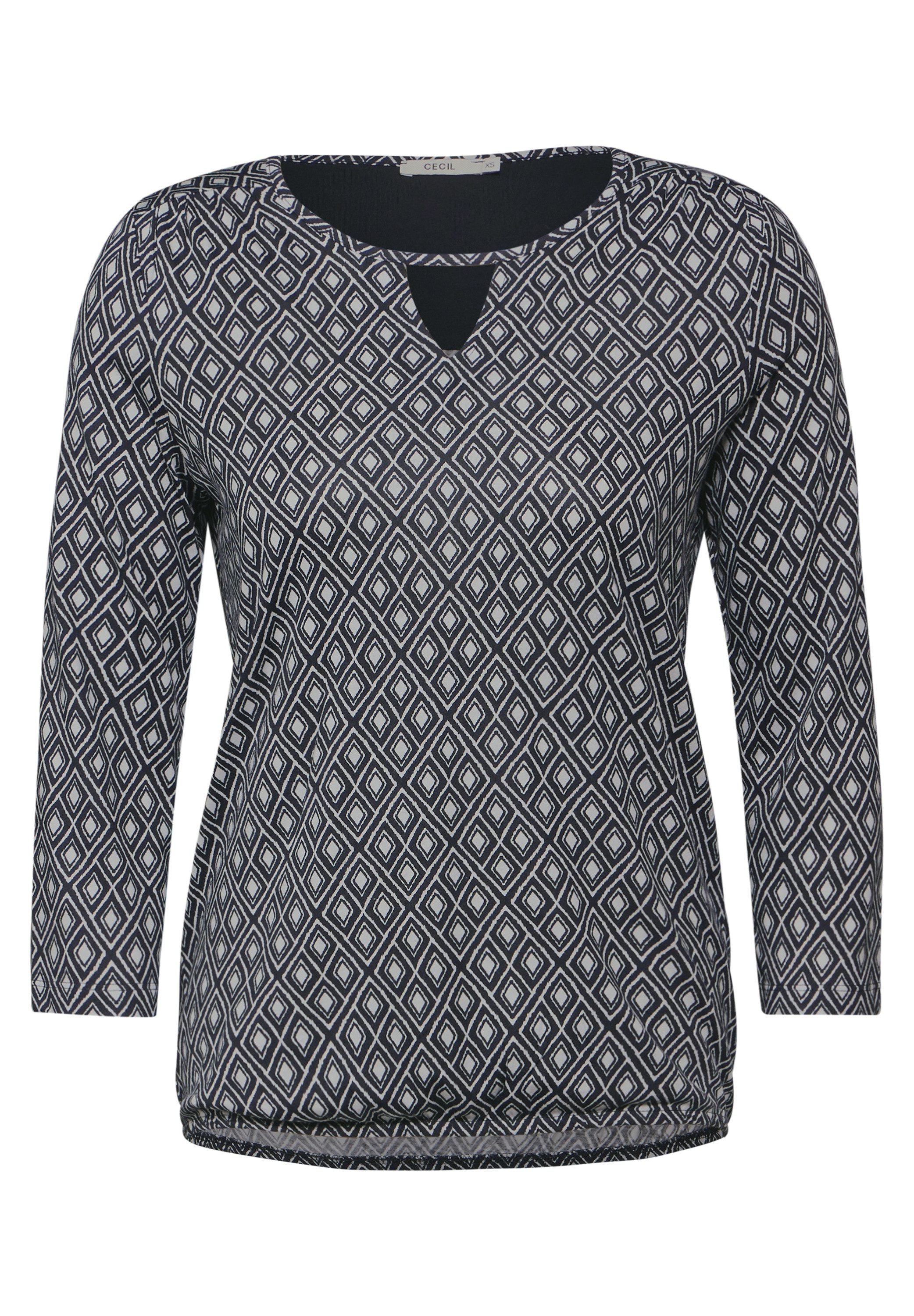 Cecil Shirt met 3/4 mouwen met cut-out en allover-print
