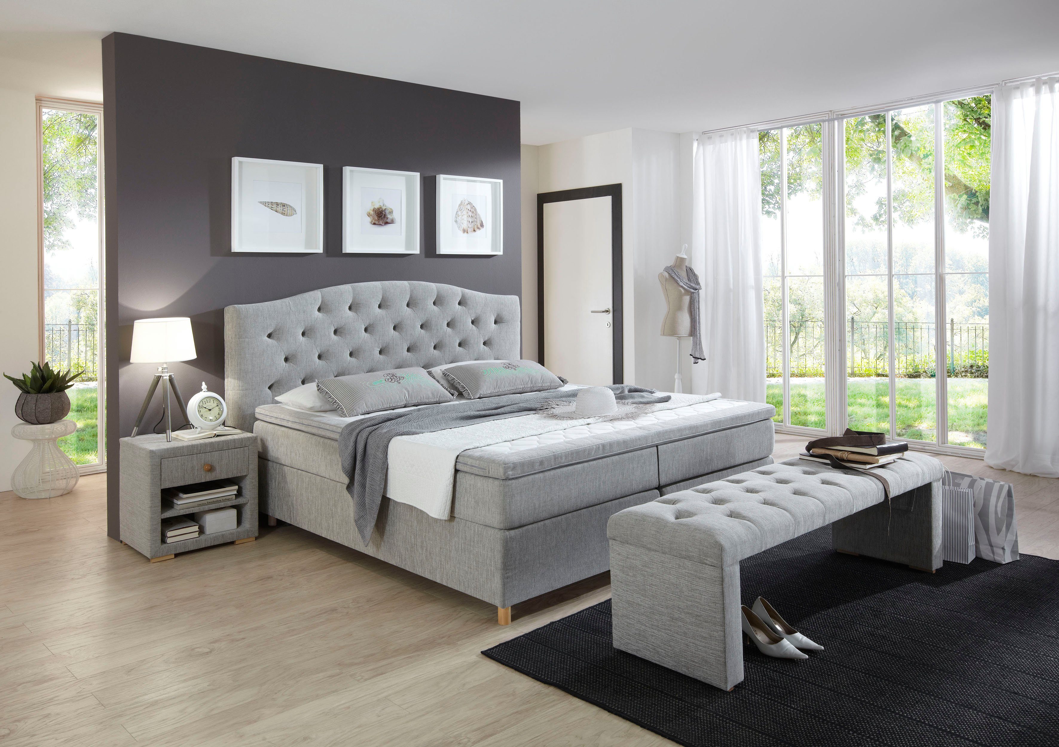 Home affaire Boxspring Claire met massieve box, incl. topmatras, verschillende hardheden