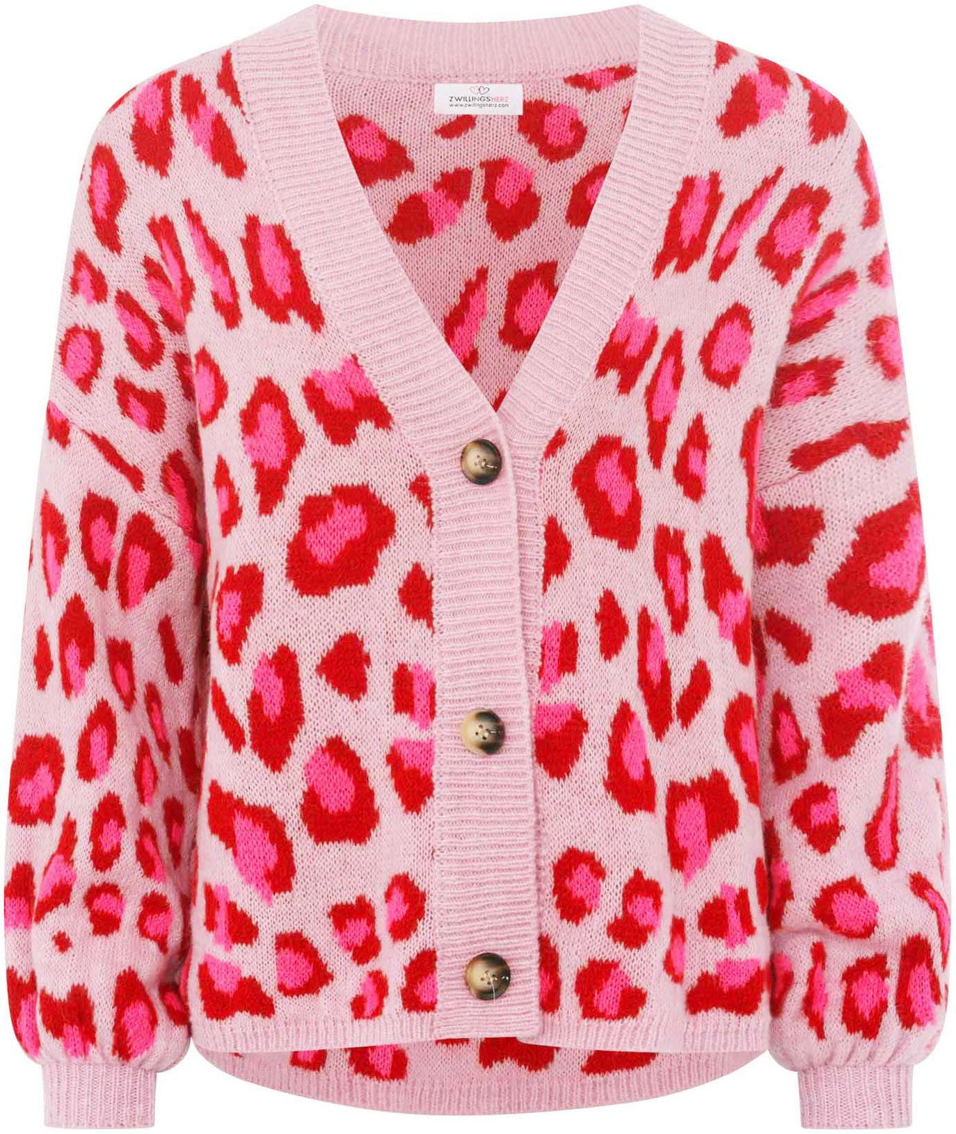 Zwillingsherz Vest Big Leo met knopen en opvallend leo-patroon, one size