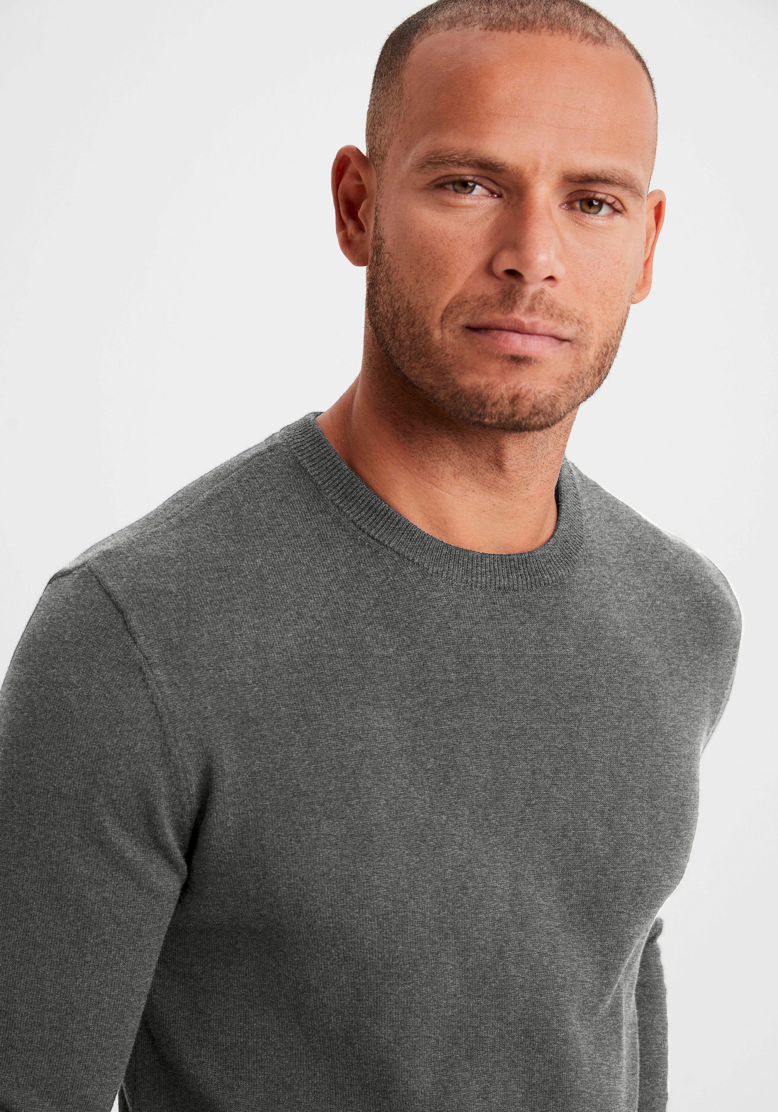 H.I.S Gebreide trui Regular fit lange mouwen pullover van fijn breiwerk katoenmix