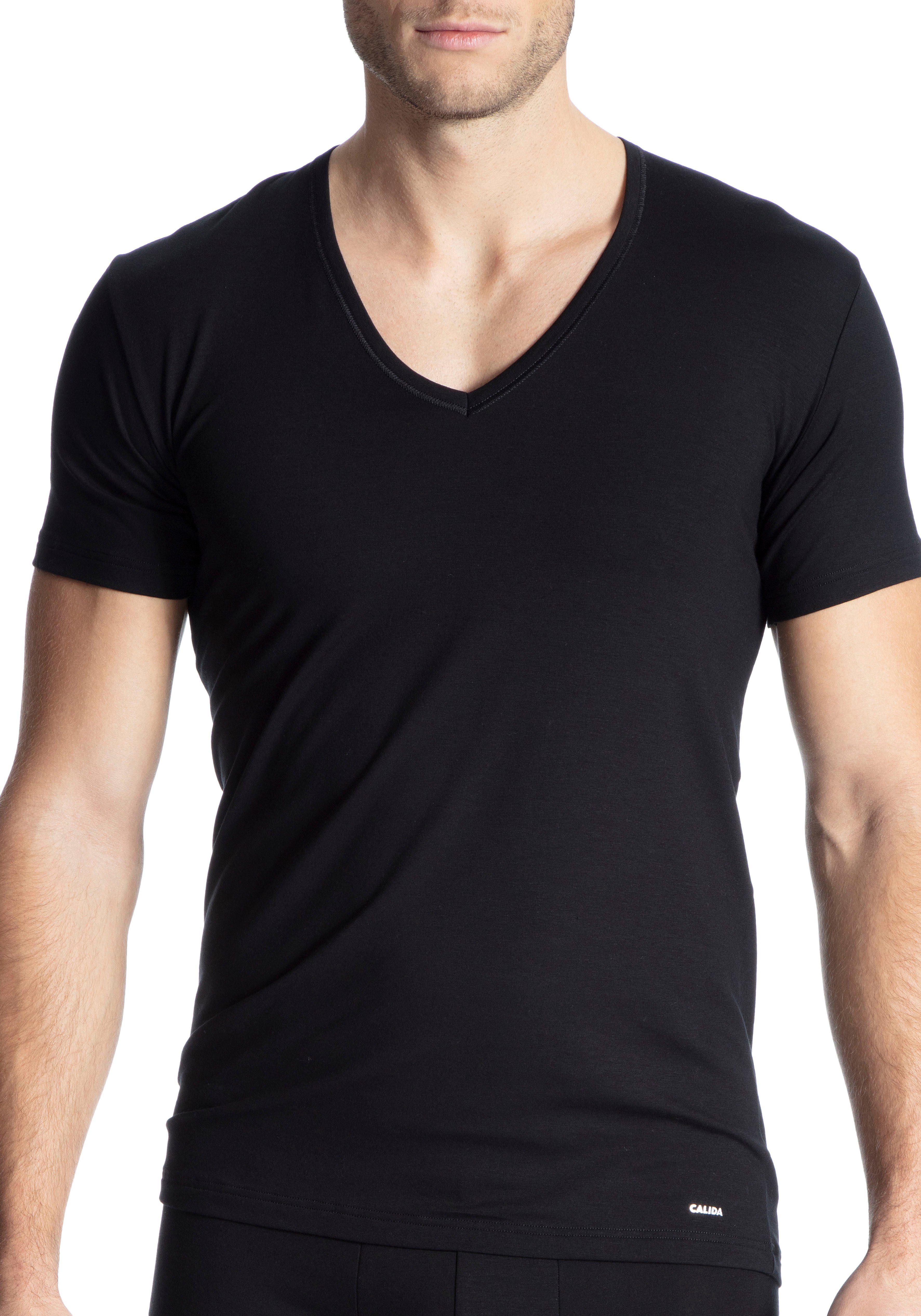 CALIDA T-shirt Cotton Code met v-halslijn en perfecte pasvorm