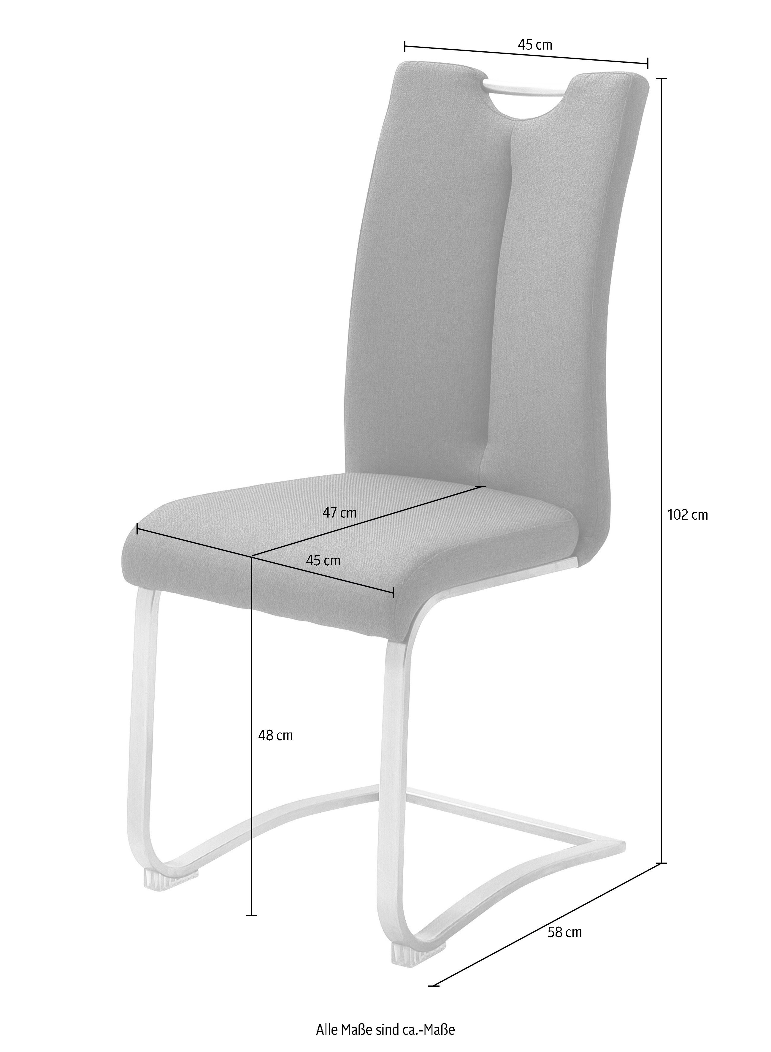 MCA furniture Vrijdragende stoel Artos XL set van 2, stoel met handgreep, belastbaar tot 140 kg (set, 2 stuks)