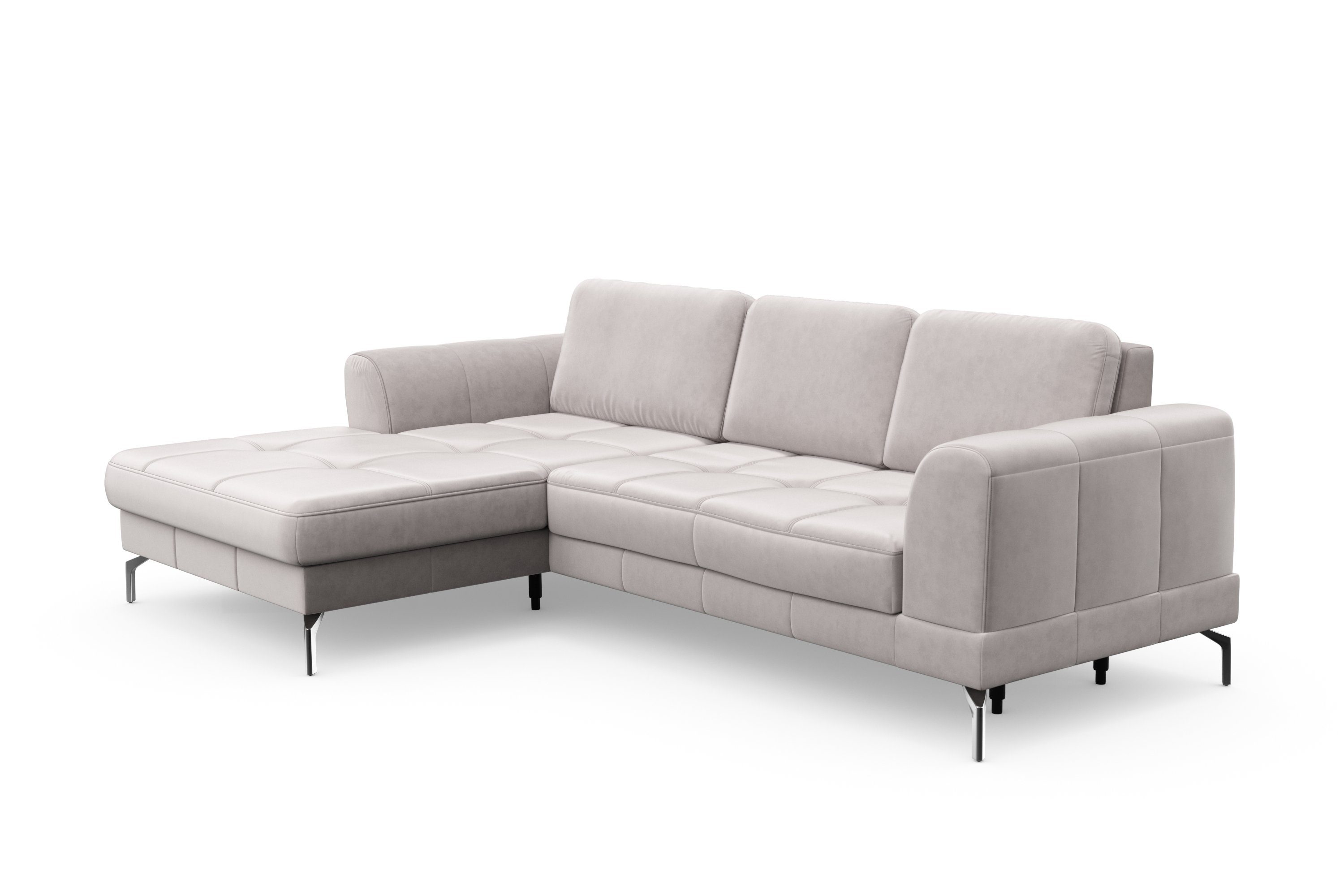 sit&more Hoekbank Bendigo L-vorm inclusief zitdiepteverstelling, bodemvrijheid 15 cm, 2 pootkleuren