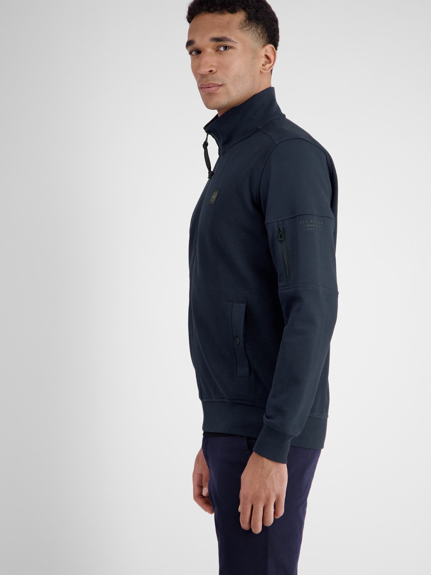 Lerros Sweatvest LERROS heren sweatshirt jack in structuur-katoenkwaliteit