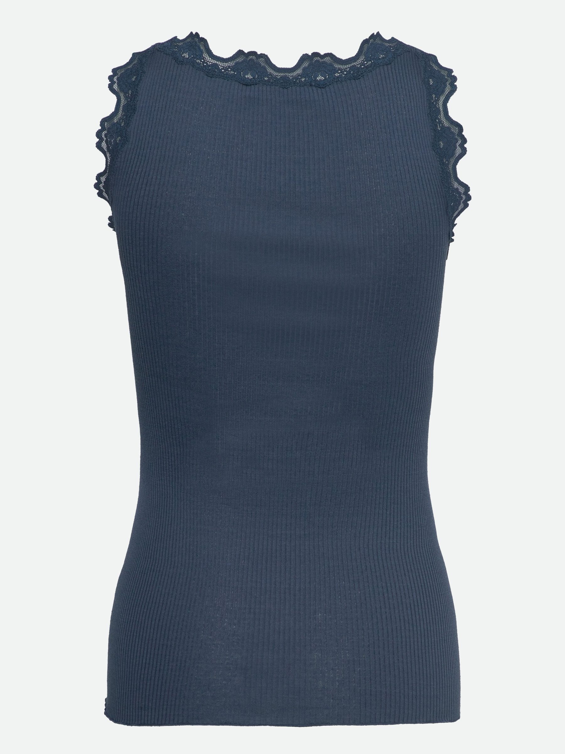 rosemunde Tanktop Babette Silk Top prachtige vintage kantafwerking aan hals en bandjes