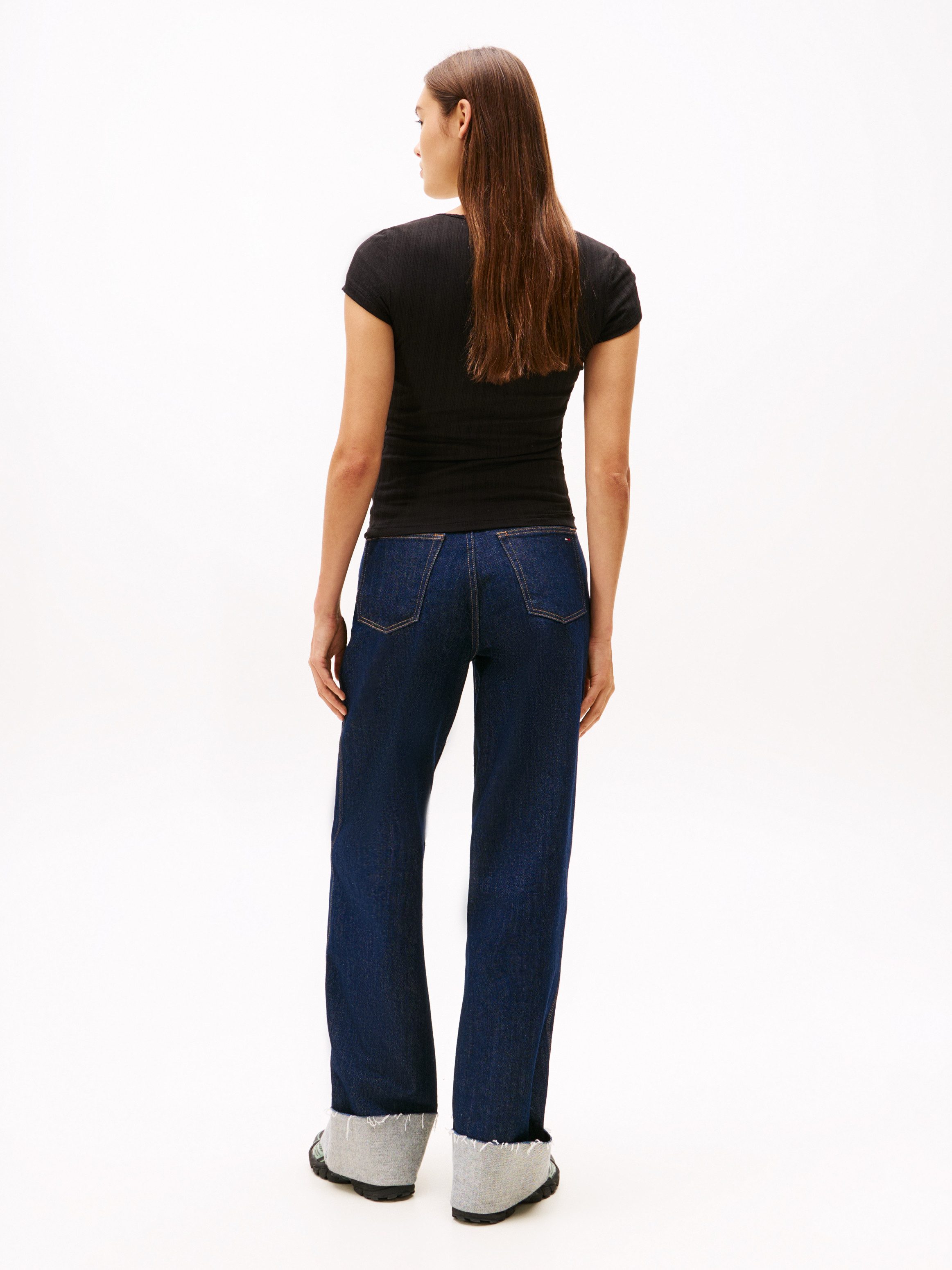 TOMMY JEANS Shirt met korte mouwen TJW SLIM IRREGULAR RIB SS