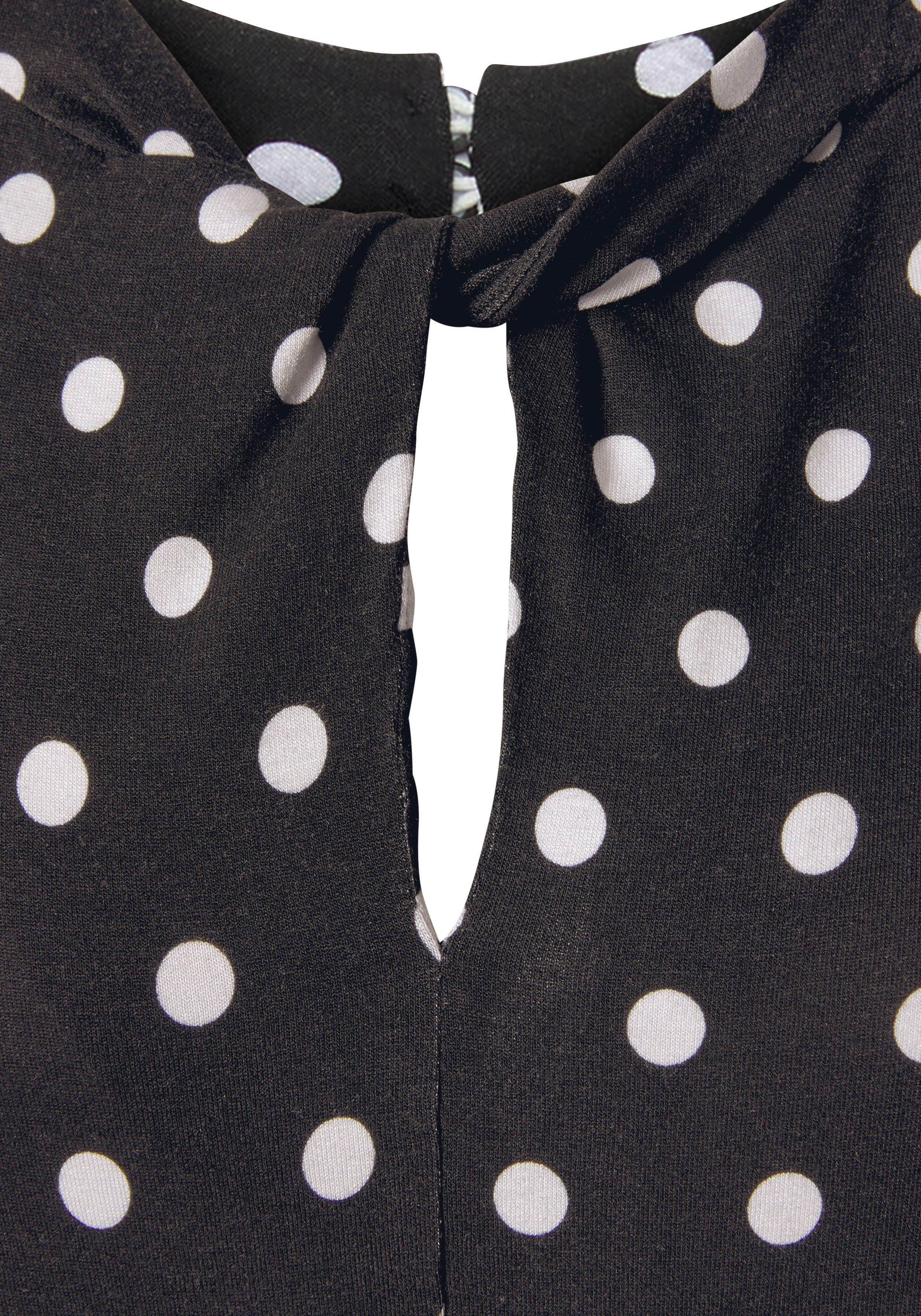 Lascana Tanktop met stippenprint, comfortabel blousetop met split aan de hals