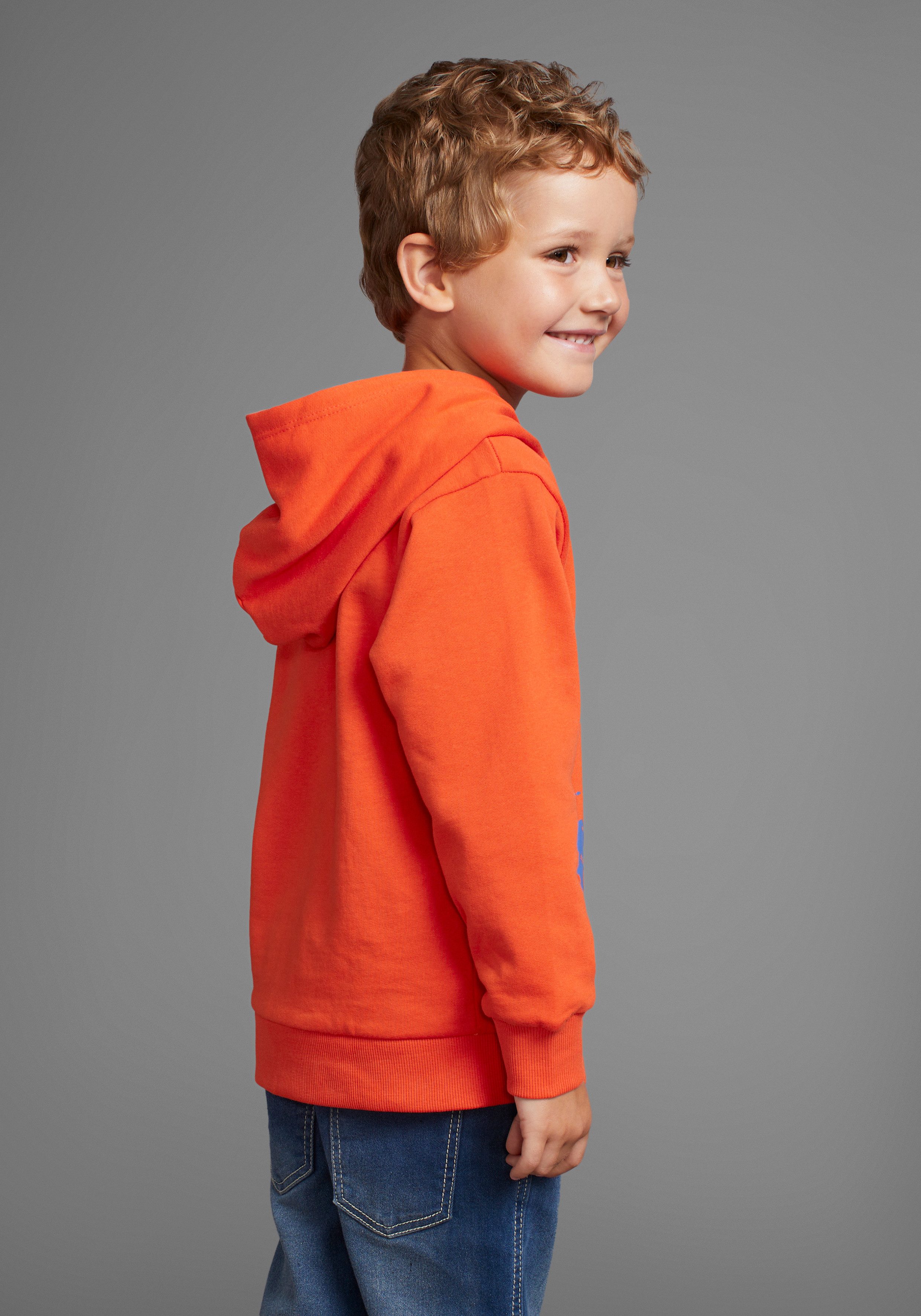 KIDSWORLD Hoodie Dino Lange mouwen, basic pasvorm, met stijlvolle print, van katoen