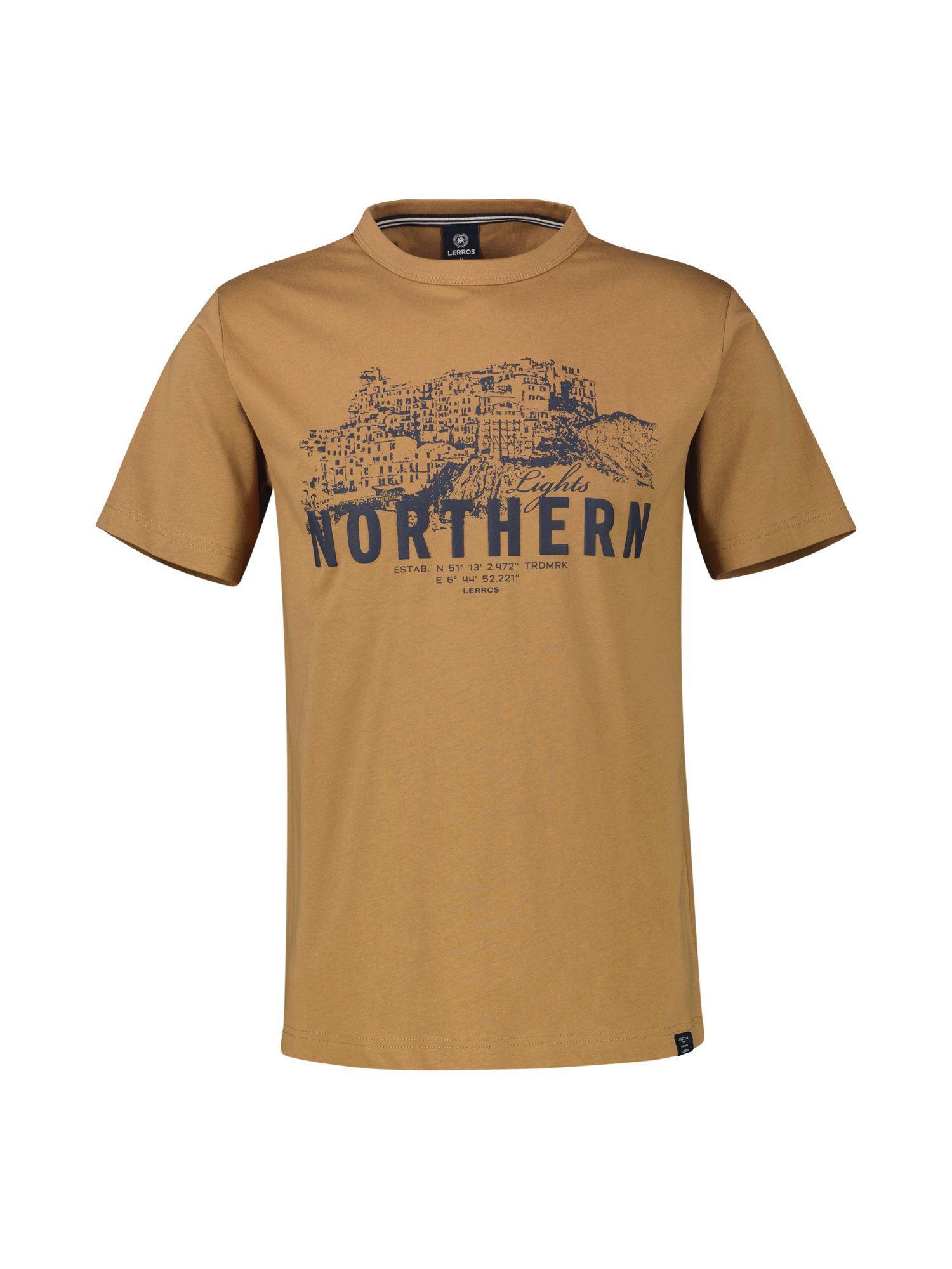Lerros T-shirt LERROS Effen T-shirt met borstprint