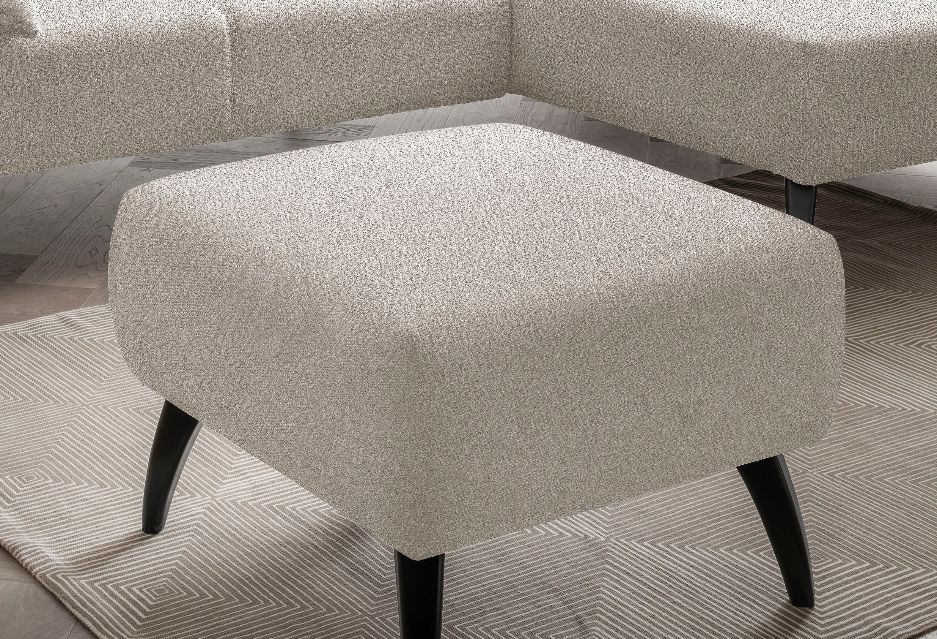 INOSIGN Hocker Colori Kleur houten poten naar keuze, verschillende stoffen, hoogwaardige stof
