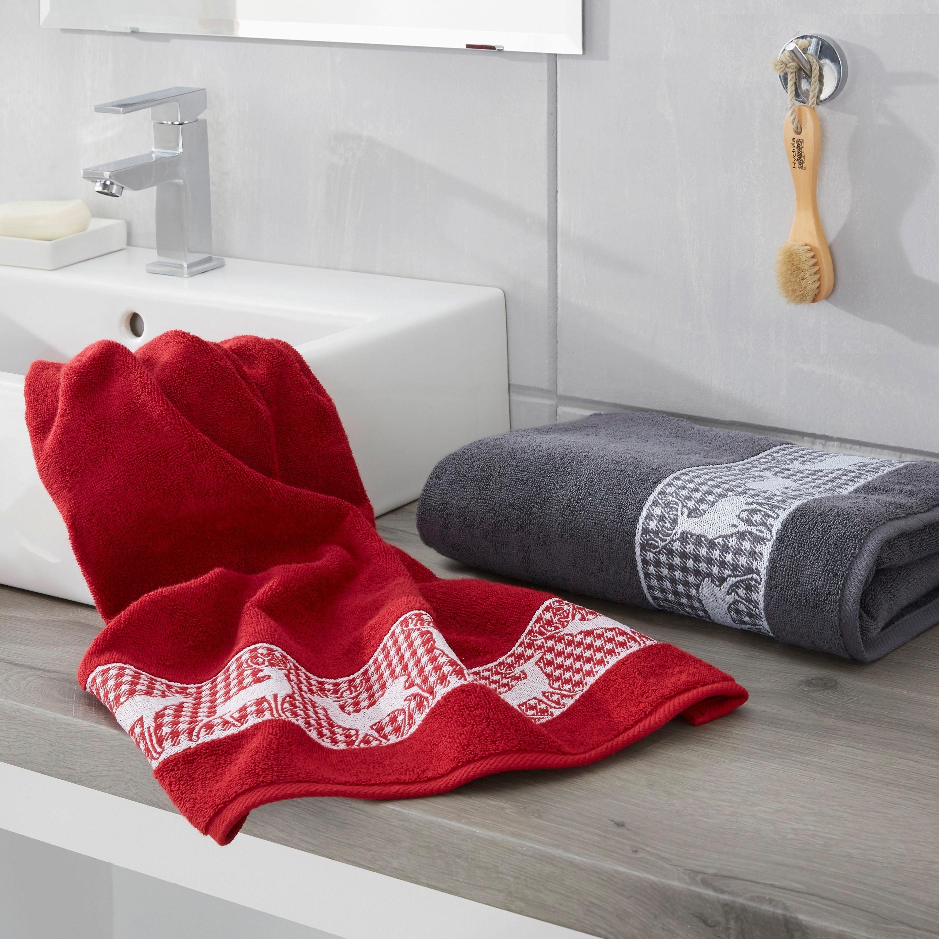 Dyckhoff Handdoekenset Hertparade Made in Germany (2 handdoeken, 1 douchehanddoek) (set, 3-delig)