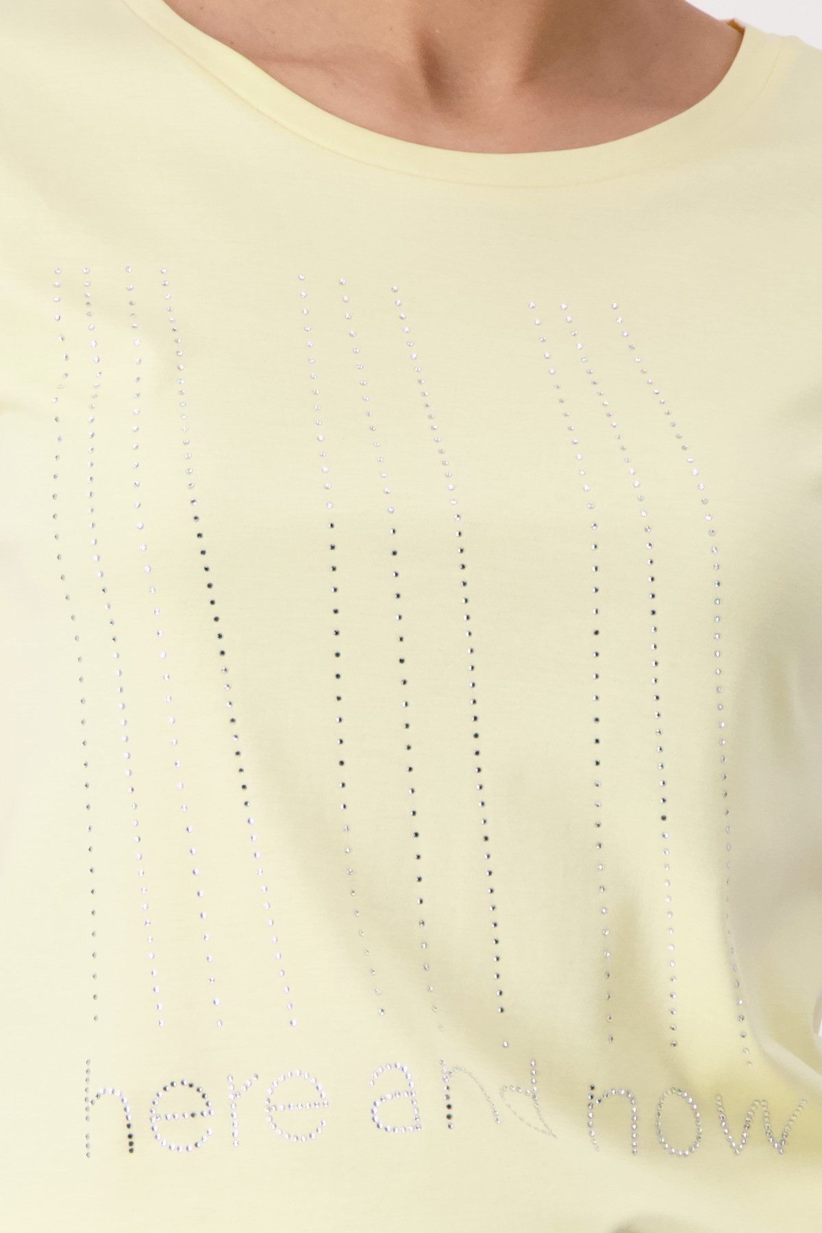 Monari Shirt met ronde hals met glitterstuds