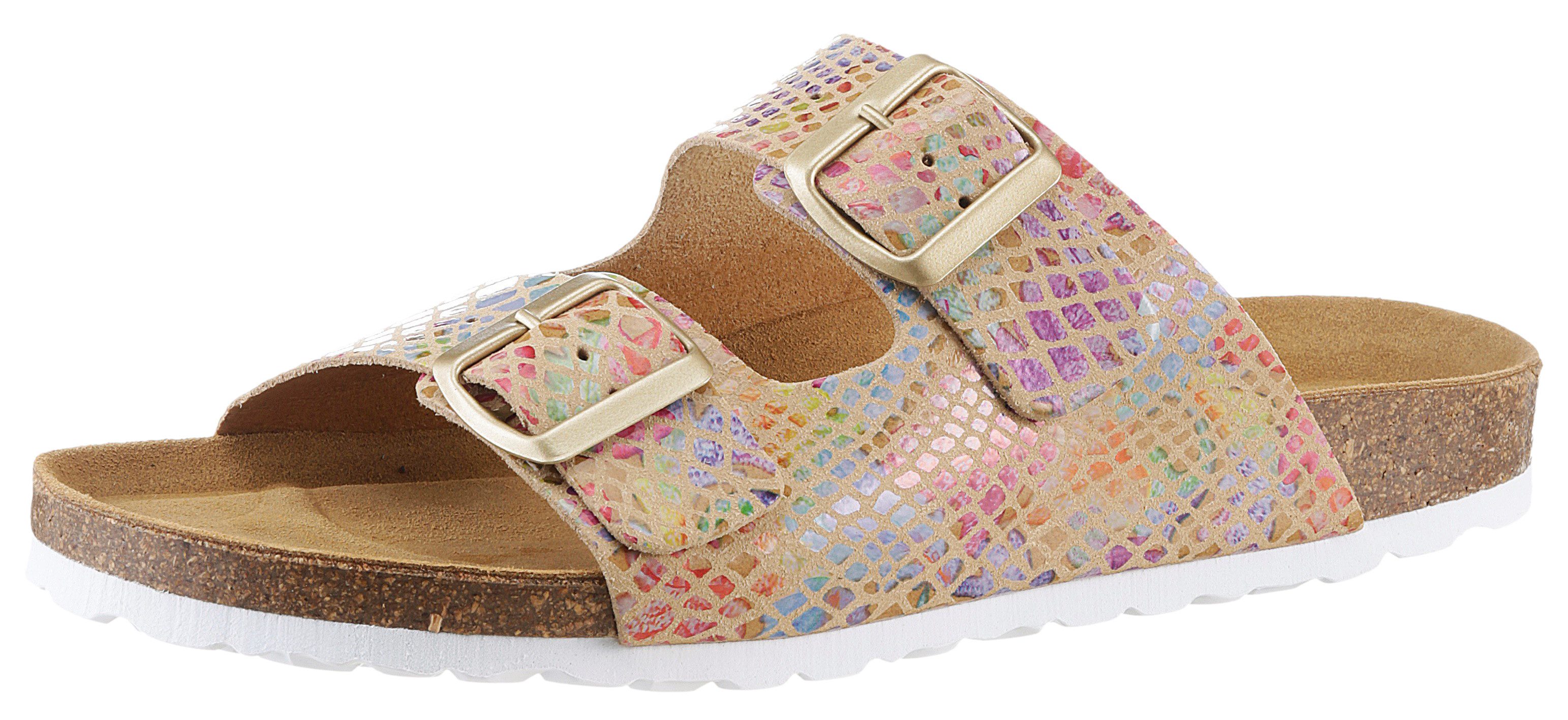 Aniston SHOES Slippers , basis, zomerschoen, slippers met glanzend patroon dames sandaaltjes maat 37 EU wit