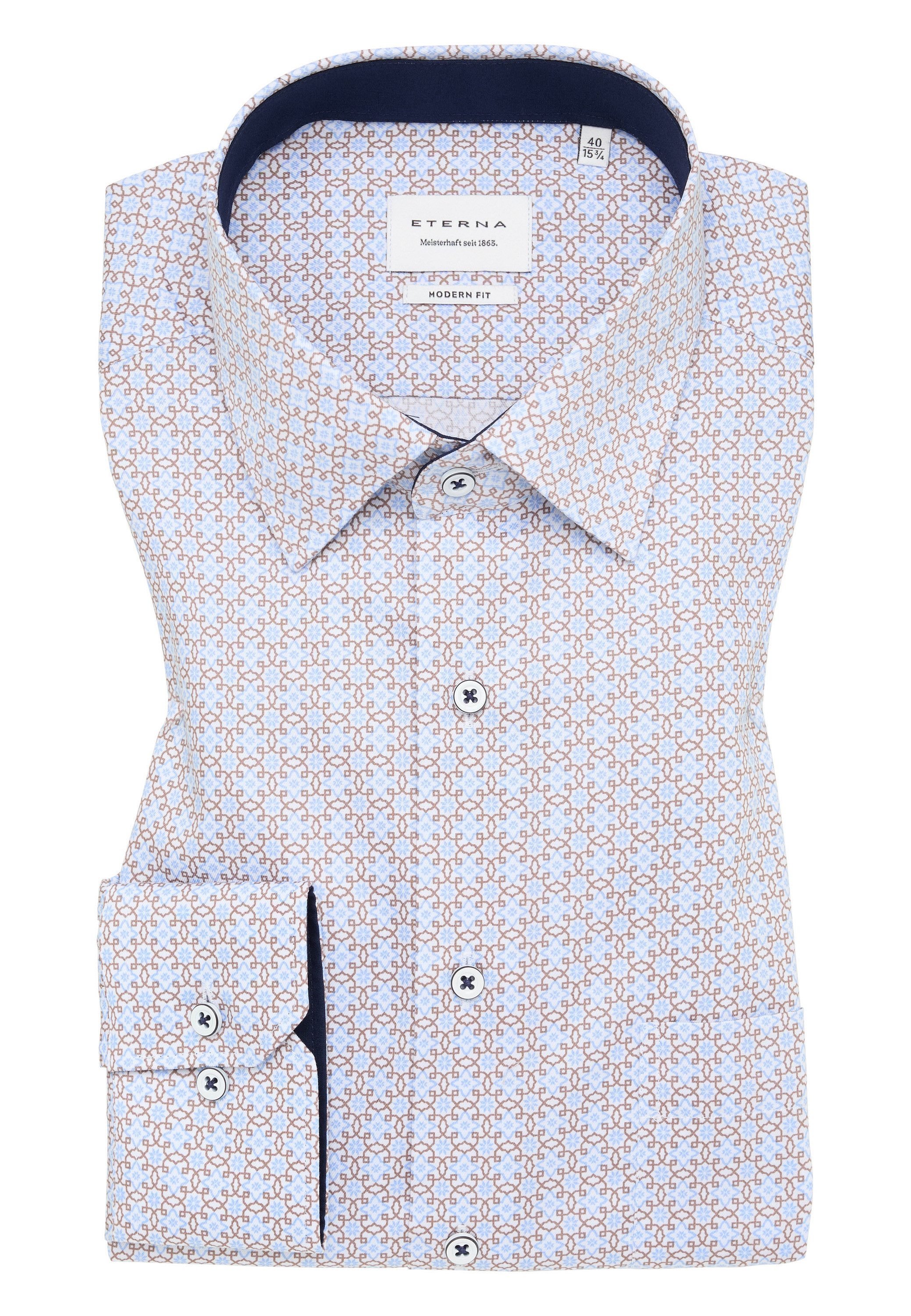Eterna Overhemd met lange mouwen MODERN FIT NON IRON (strijkvrij)