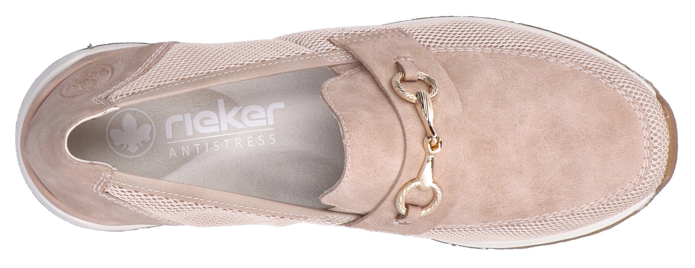 Rieker Slip-on sneakers Slipper vegan Slipper, vrijetijdsschoen met elegante sierspange