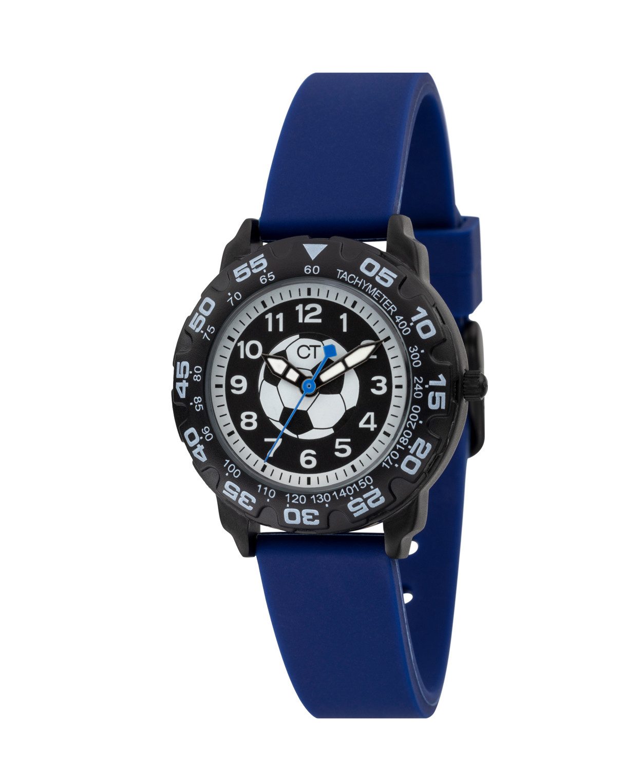 COOL TIME Kwartshorloge The Cool Blue Soccer Horloge, siliconen armband, kinderhorloge, jongen, analoog