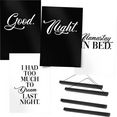 reinders! artprint good night - premium poster set van 4 (set) zwart